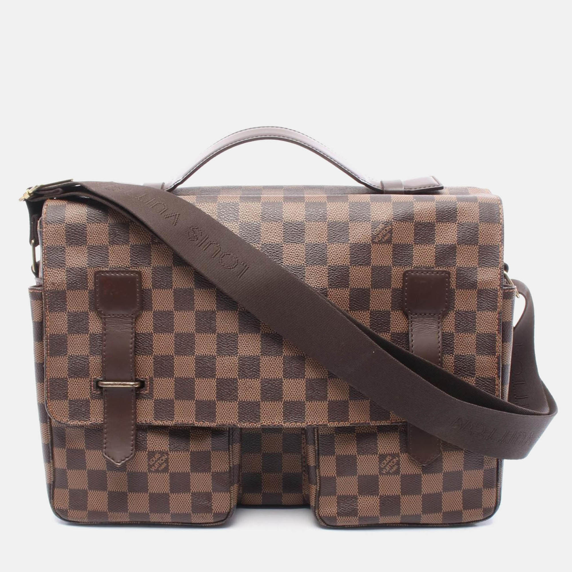 

Louis Vuitton Broadway Hand Shoulder Bag Damier Canvas Ebene, Brown