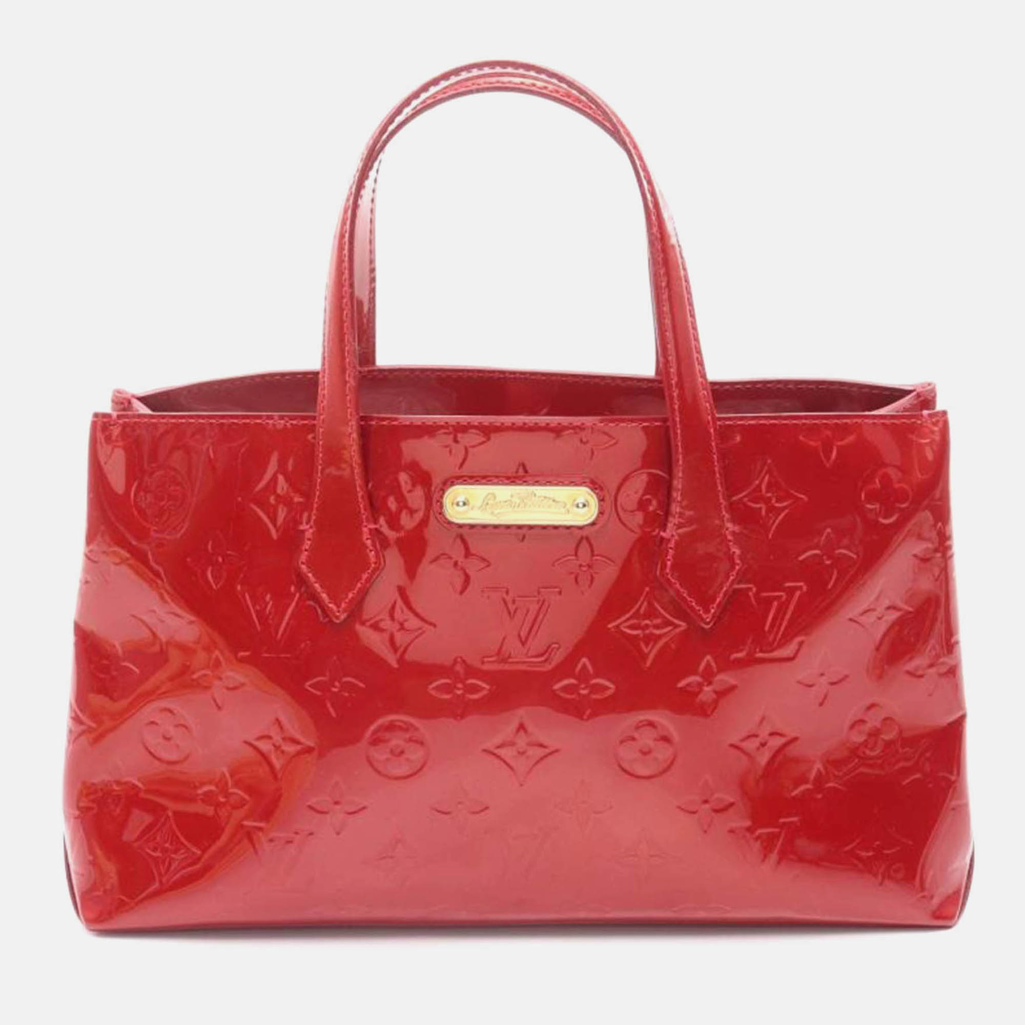 

Louis Vuitton Wilshire PM Monogram Vernis Pomme Damour, Red