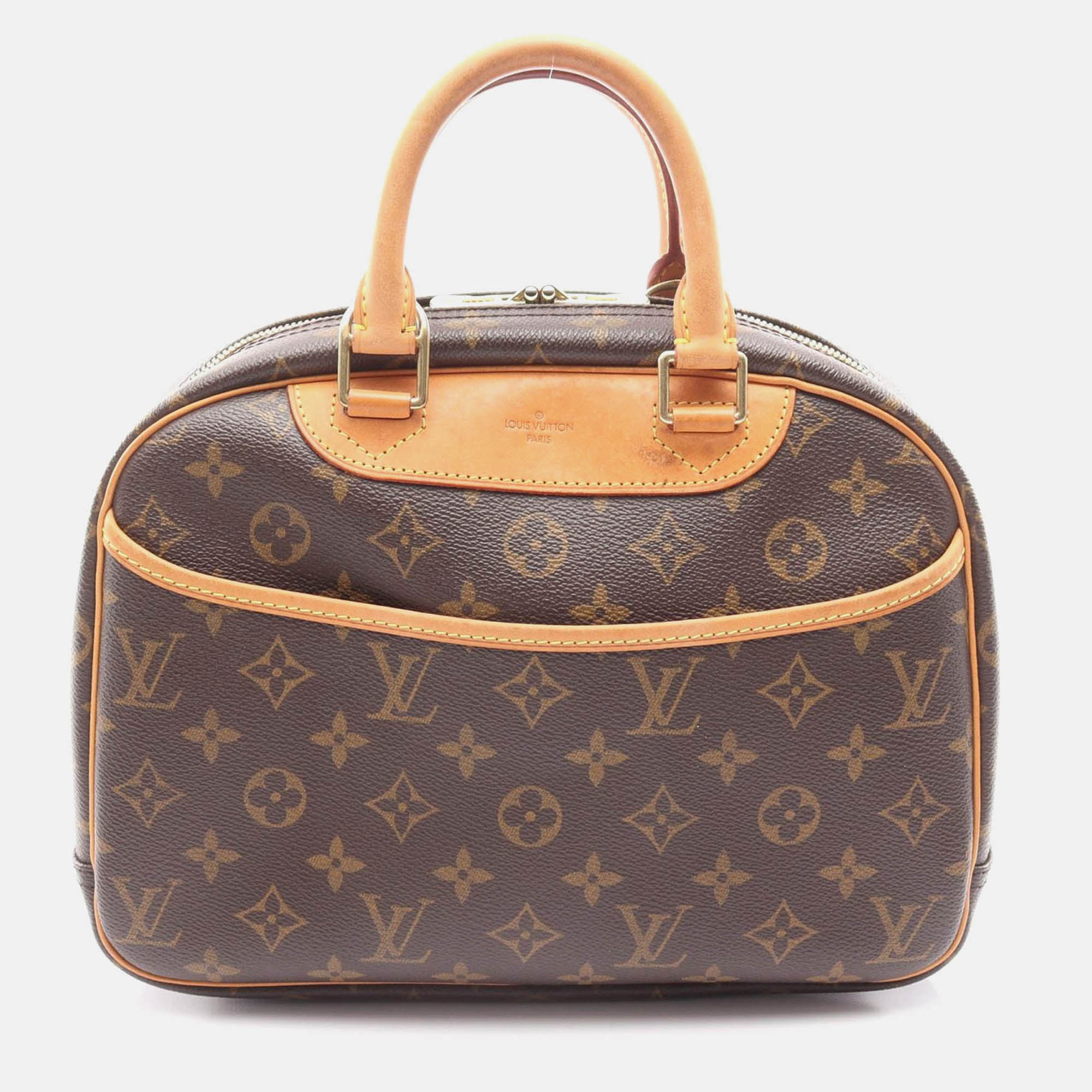 

Louis Vuitton Trouville Handbag Monogram Canvas Leather Brown