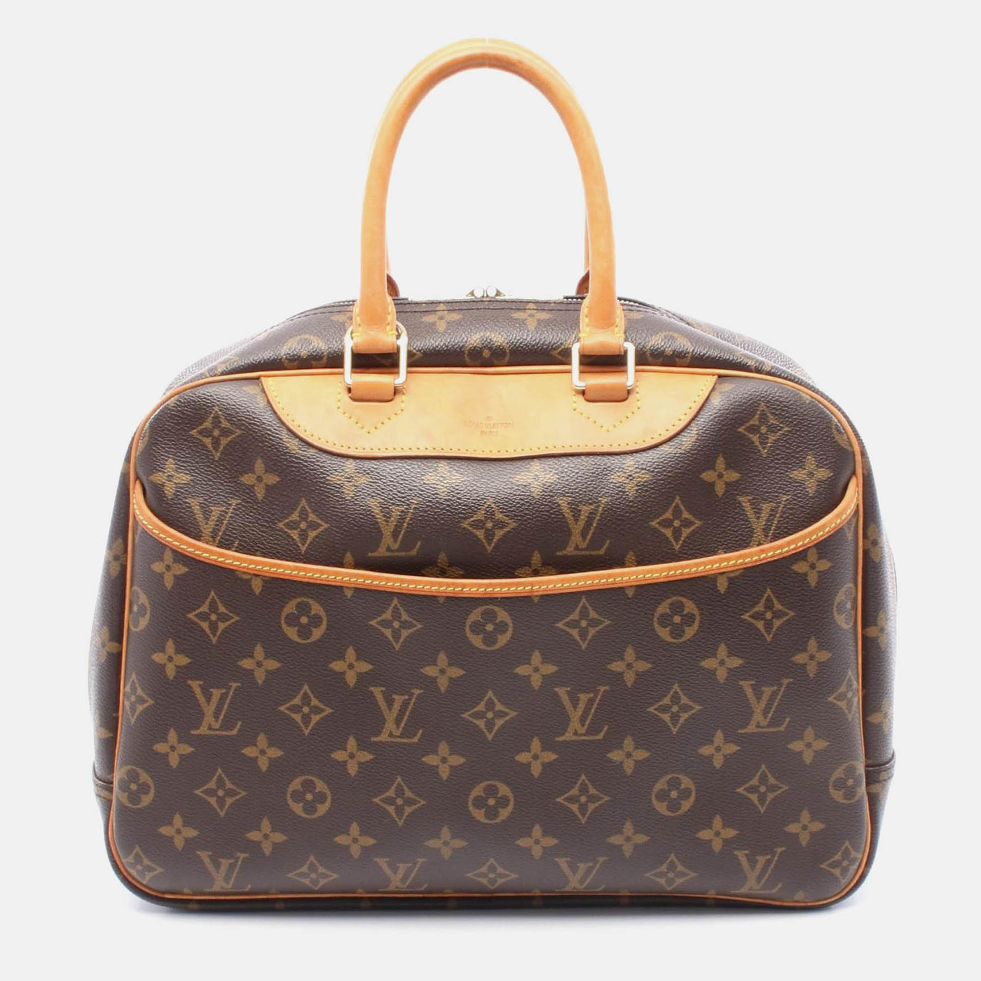 

Louis Vuitton Deauville Travel Handbag Monogram Canvas, Brown