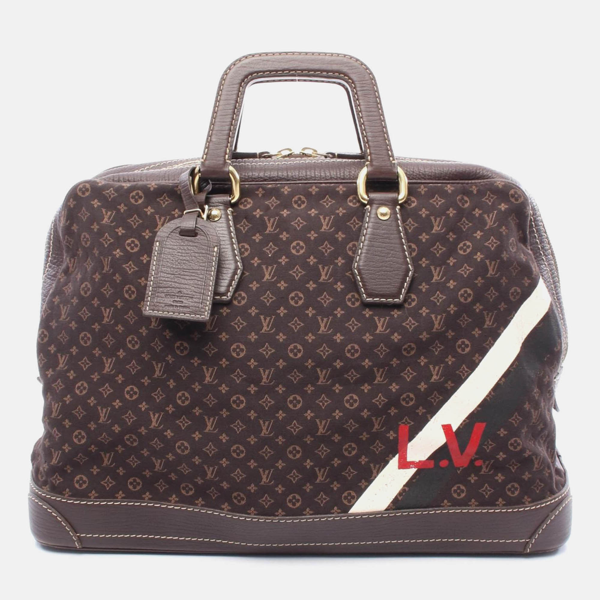 Pre-owned Louis Vuitton Initial Isfahan Hand Bag Monogram Mini Canvas Brown