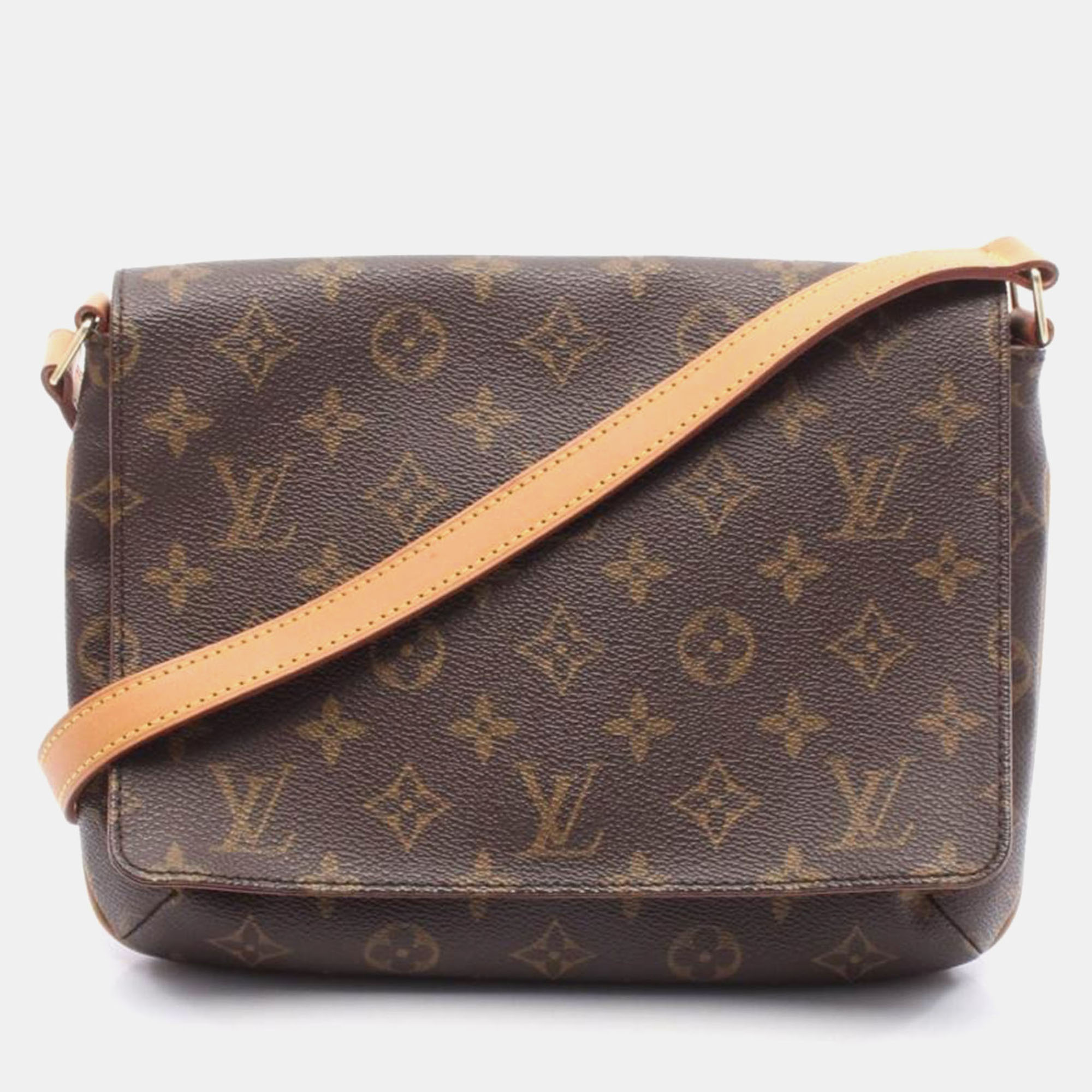 Pre-owned Louis Vuitton Musette Tango Short Strap Monogram In Brown