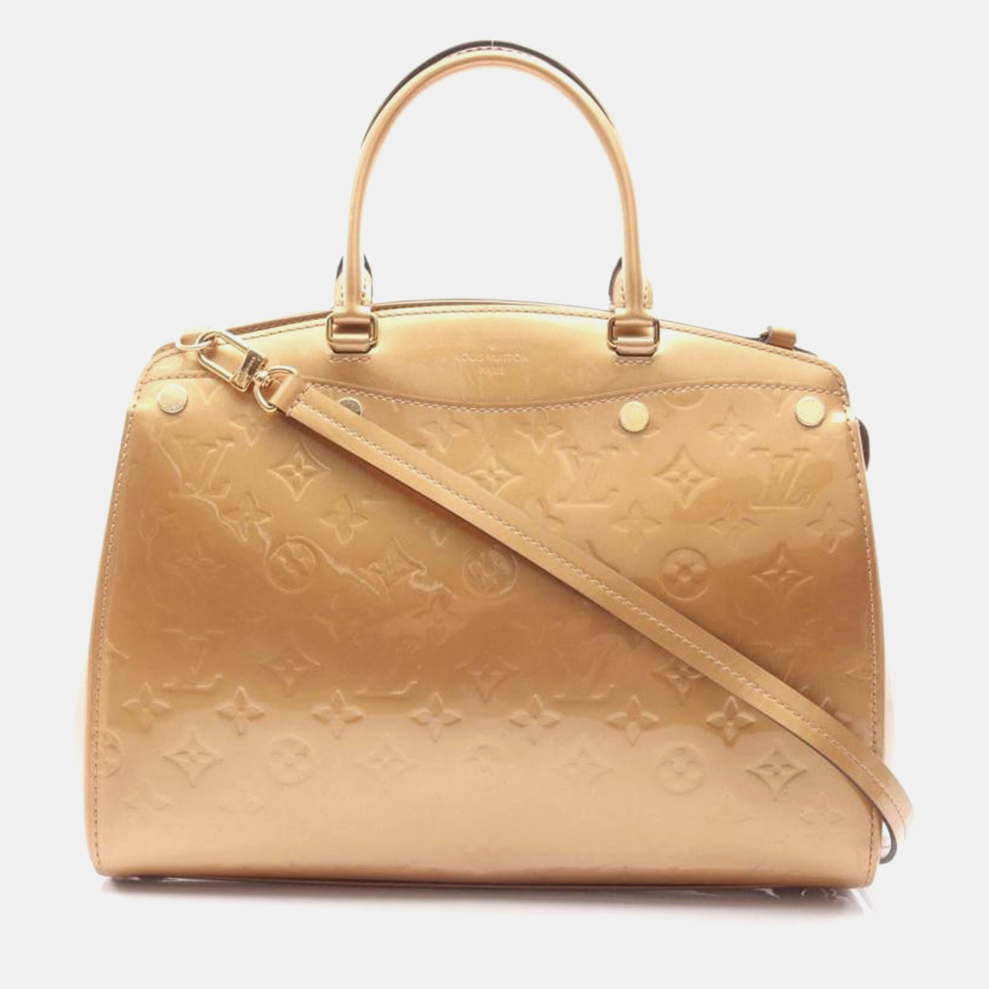 Pre-owned Louis Vuitton Blair Mm Monogram Vernis Mordre In Gold
