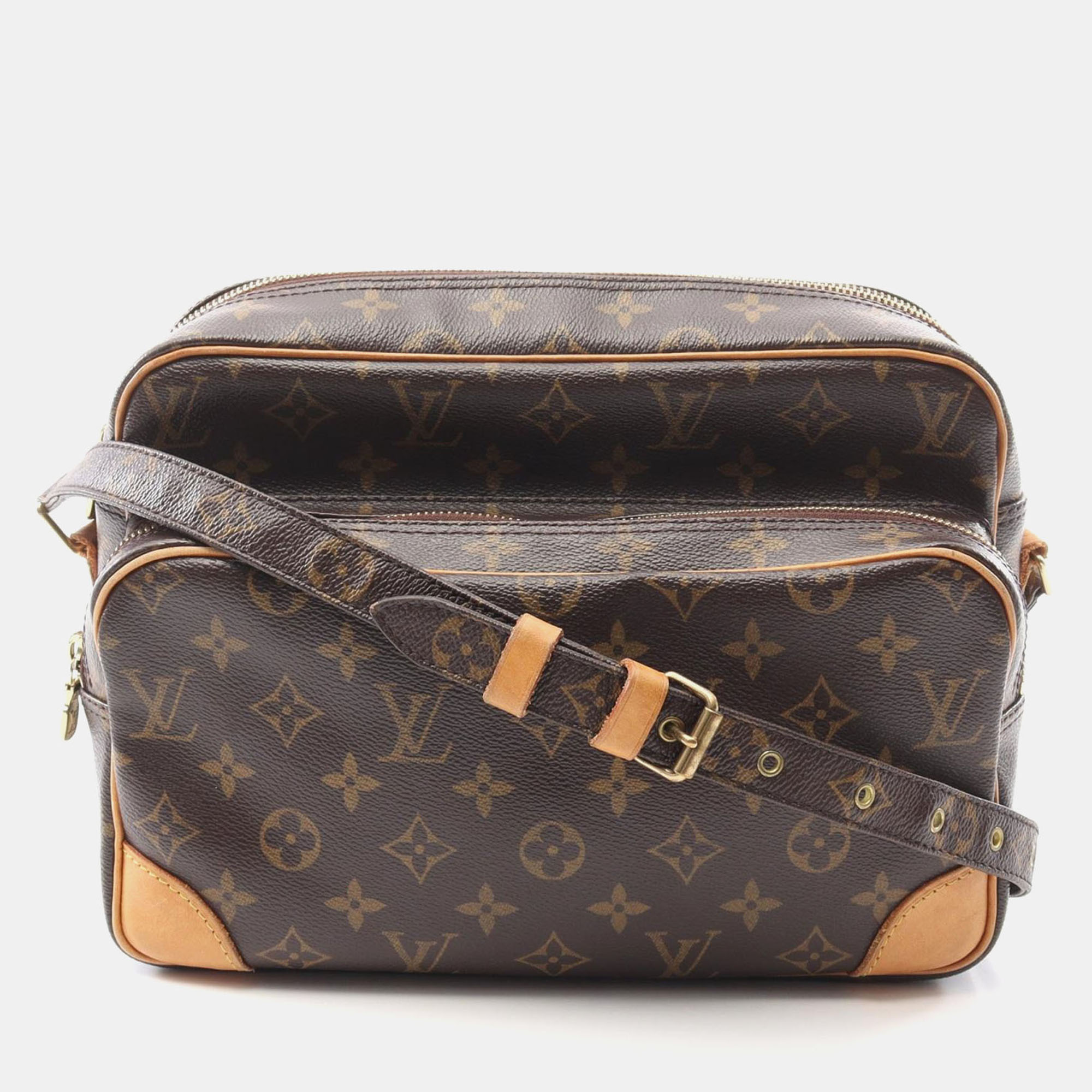 

Louis Vuitton Nile Shoulder Bag Monogram Canvas Leather Brown