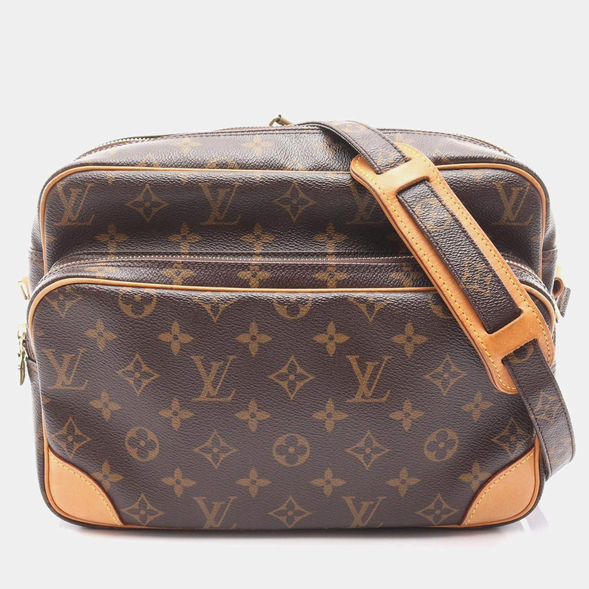 

Louis Vuitton Nile Shoulder Bag Monogram Canvas Leather Brown