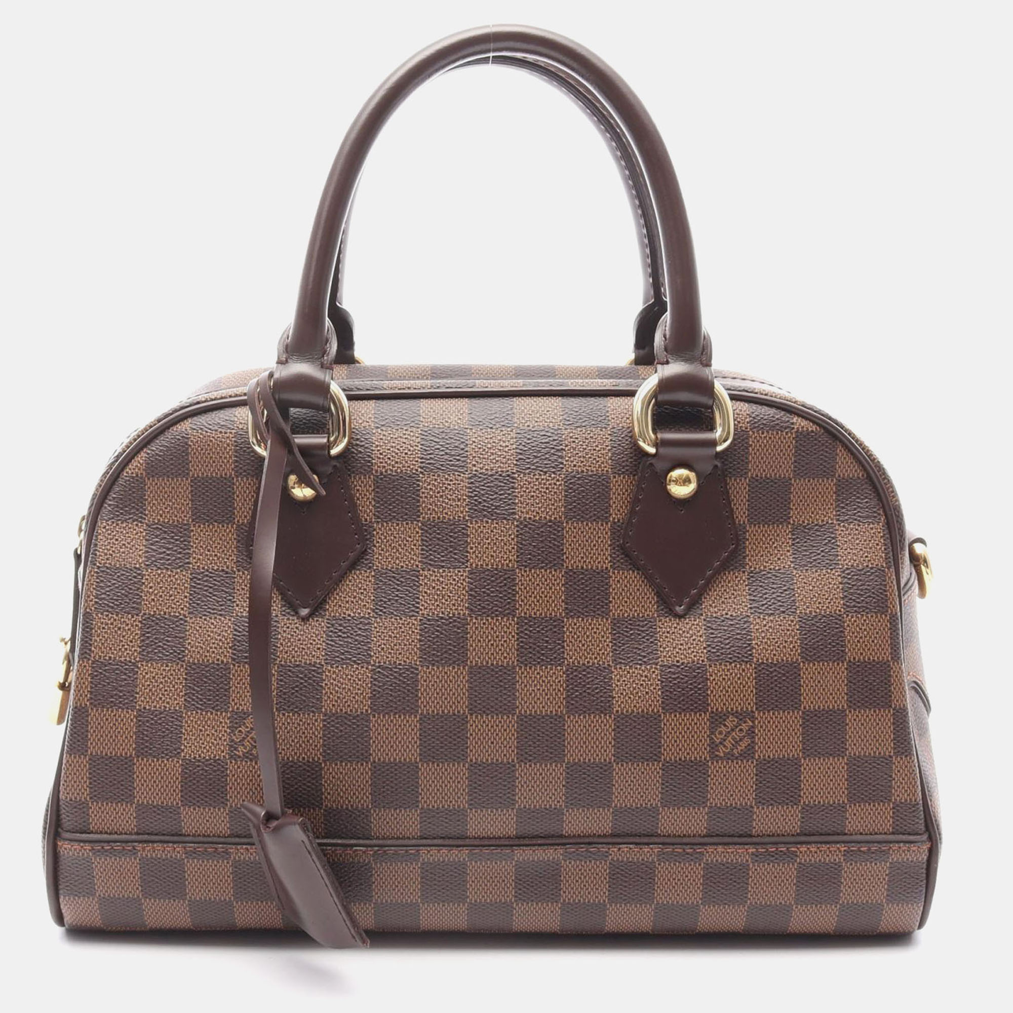 

Louis Vuitton Duomo Handbag Damier Canvas Leather Ebene, Brown