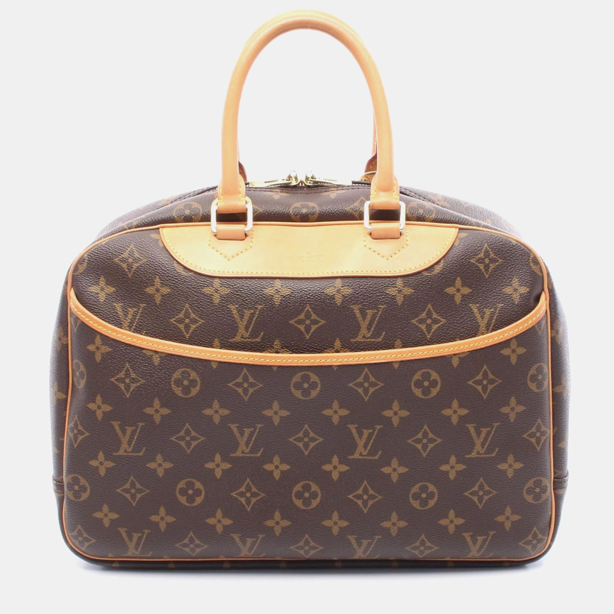 

Louis Vuitton Deauville Bowling Vanity Handbag Monogram Canvas, Brown