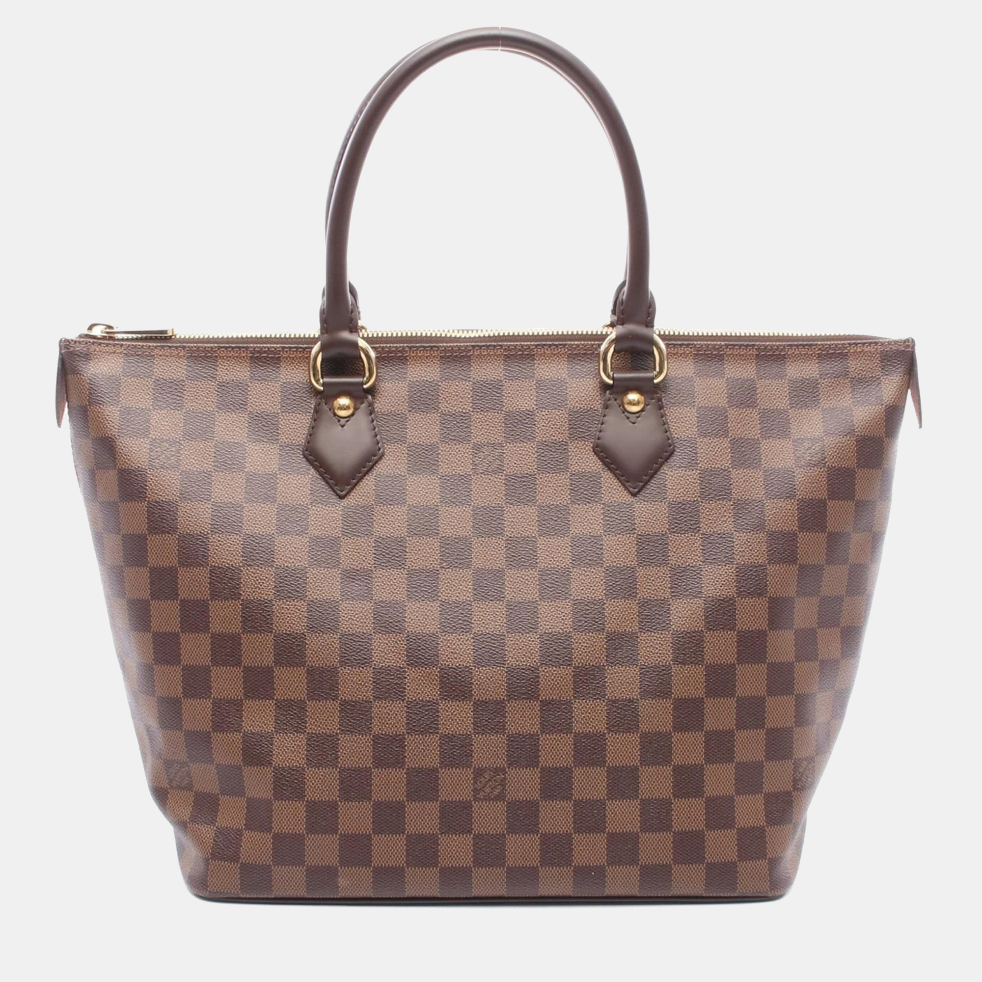 Pre-owned Louis Vuitton Saleya Mm Tote Bag Damier Canvas Brown Ebene
