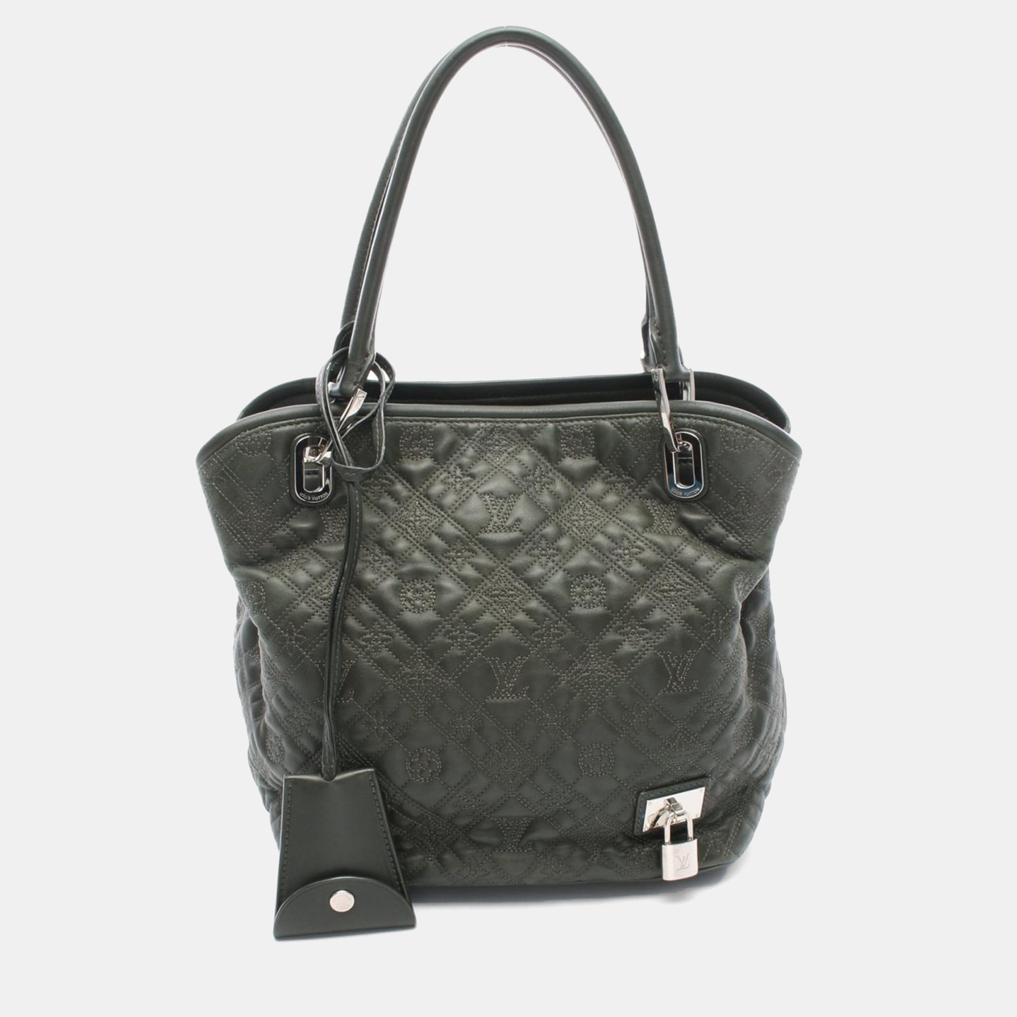 Pre-owned Louis Vuitton Lilia Pm Tote Bag Monogram Antia Leather Bronze In Green