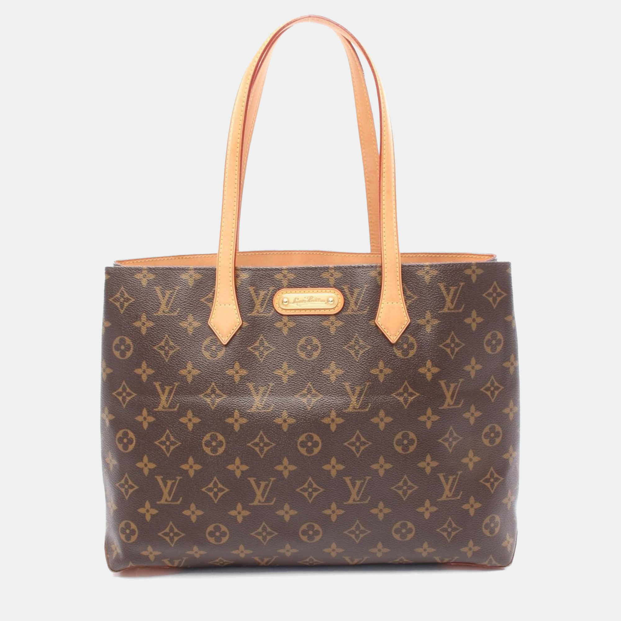 Pre-owned Louis Vuitton Wilsher Mm Shoulder Tote Bag Monogram Canvas Brown