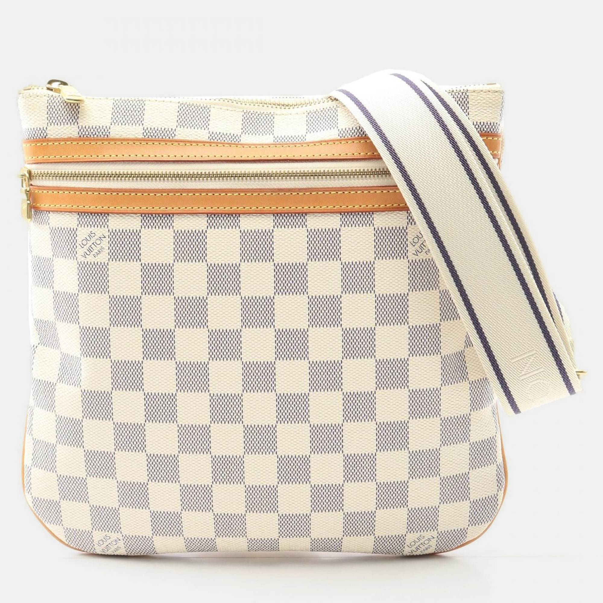 

Louis Vuitton Pochette Bosphore Shoulder Bag Damier Azur Canvas, White