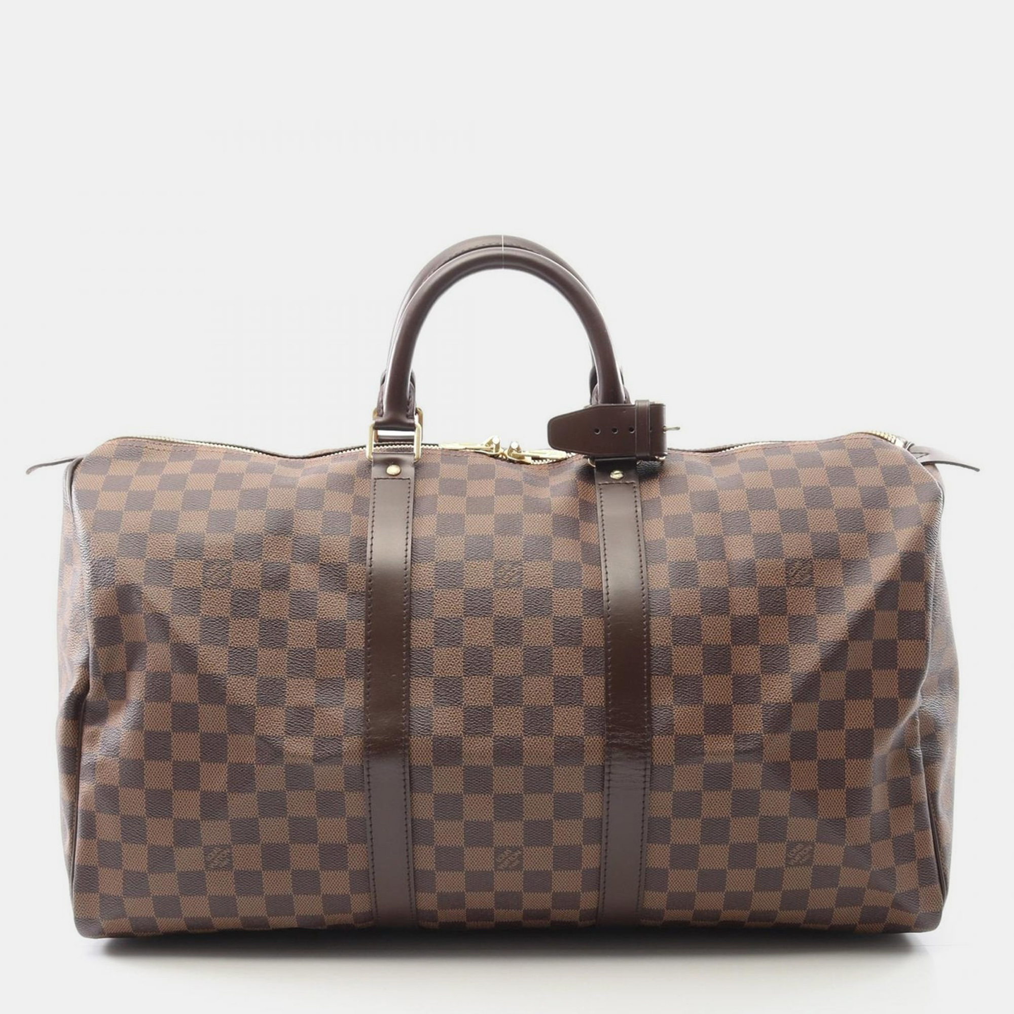 

Louis Vuitton Keepall 50 Travel Duffle Bag Damier Canvas Ebene, Brown