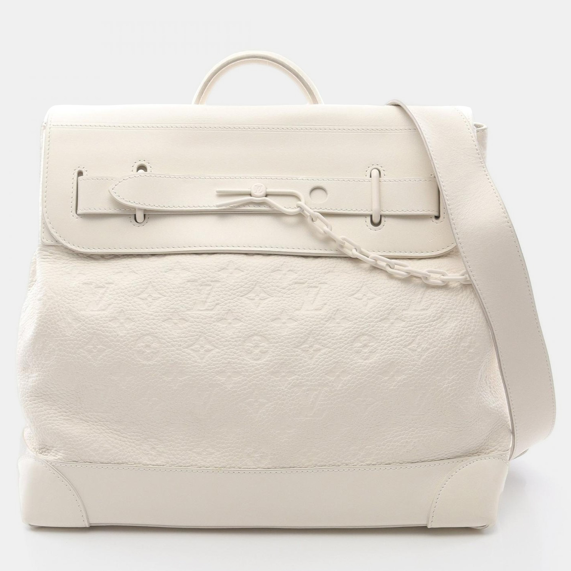 

Louis Vuitton Steamer PM White Monogram Empreinte Leather Handbag