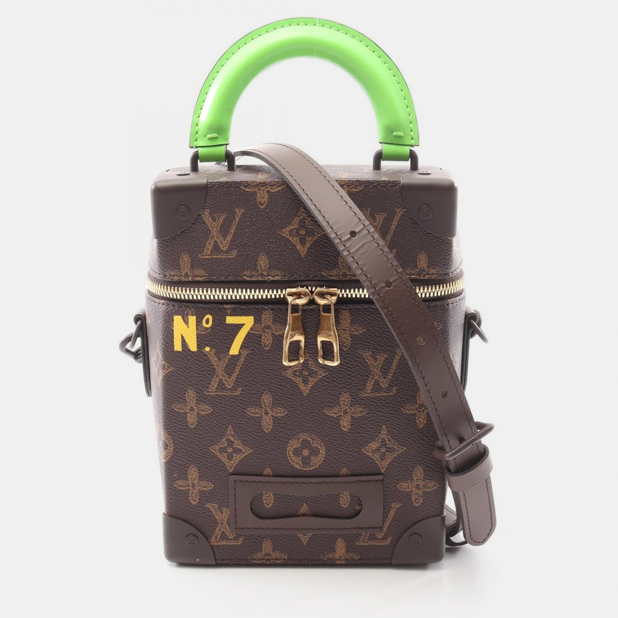 

Louis Vuitton Vertical Box Trunk Brown/Green Monogram Canvas Shoulder Handbag