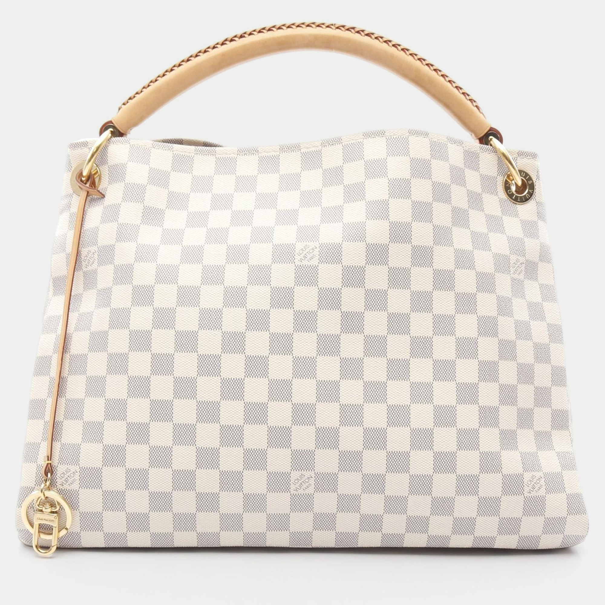 

Louis Vuitton Artsy MM White Damier Azur Canvas Leather Shoulder Bag
