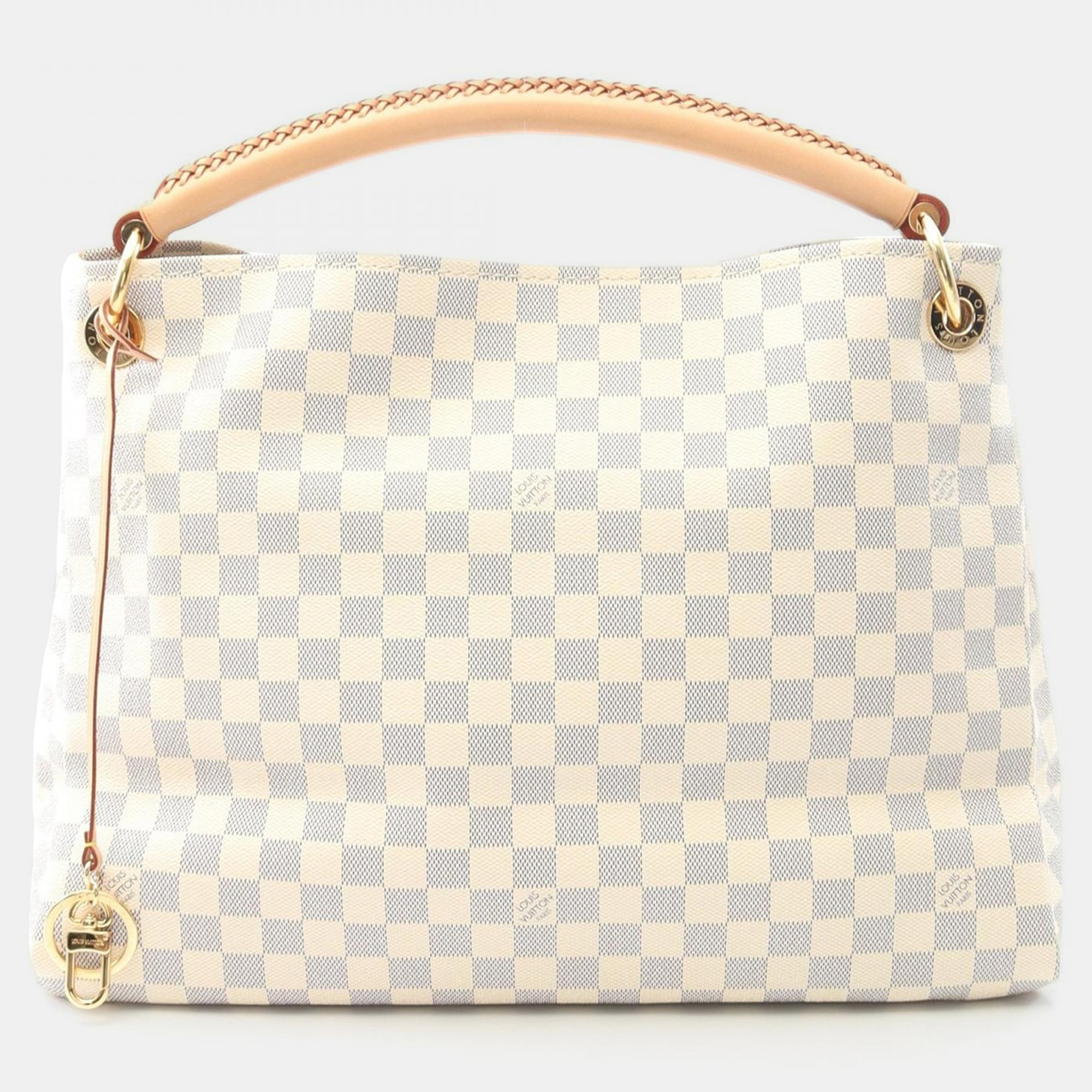 

Louis Vuitton Artsy MM White Damier Azur Canvas Leather Shoulder Bag