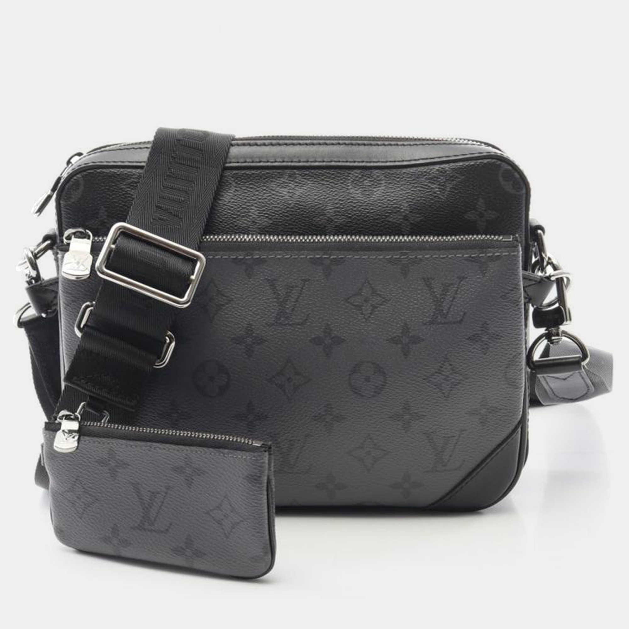Pre-owned Louis Vuitton Trio Messenger Black/grey Monogram Eclipse Bag