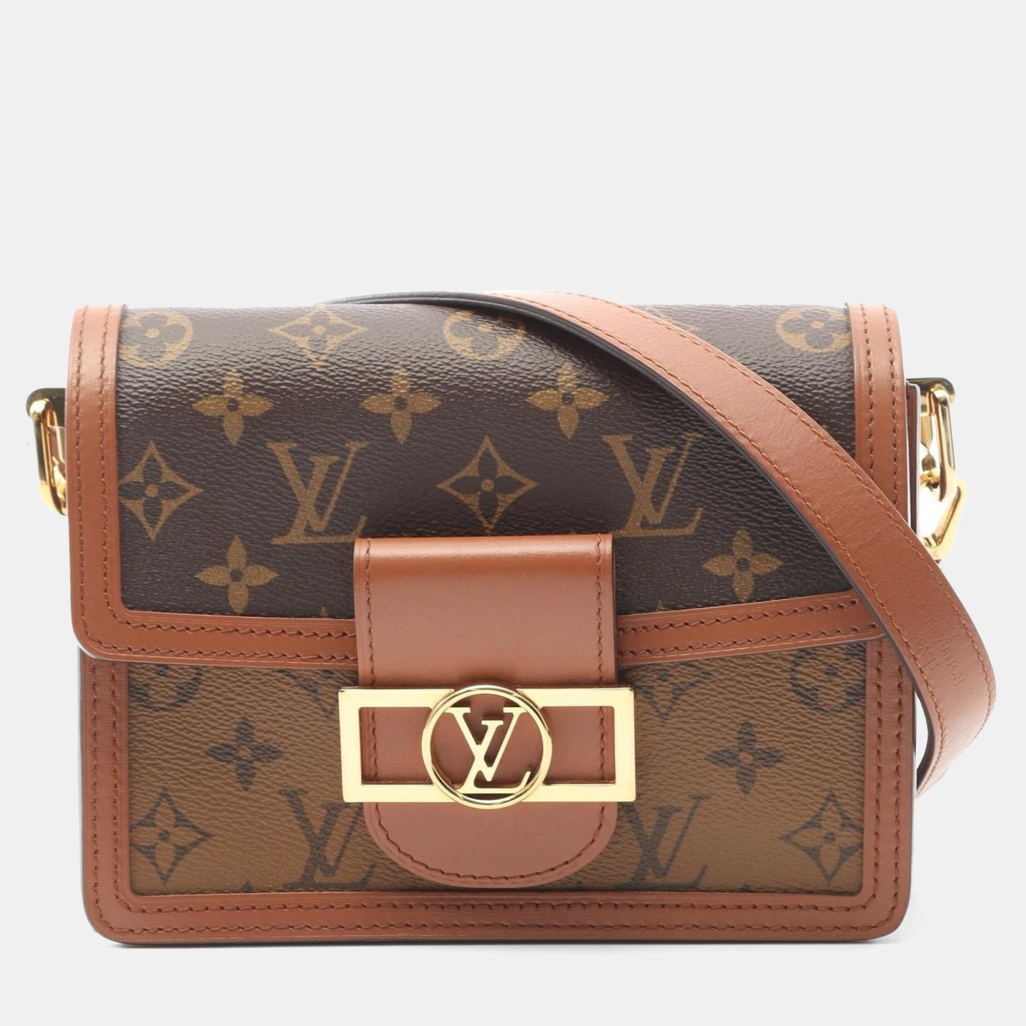 Pre-owned Louis Vuitton Dauphine Mini Monogram Reverse Brown Shoulder Bag