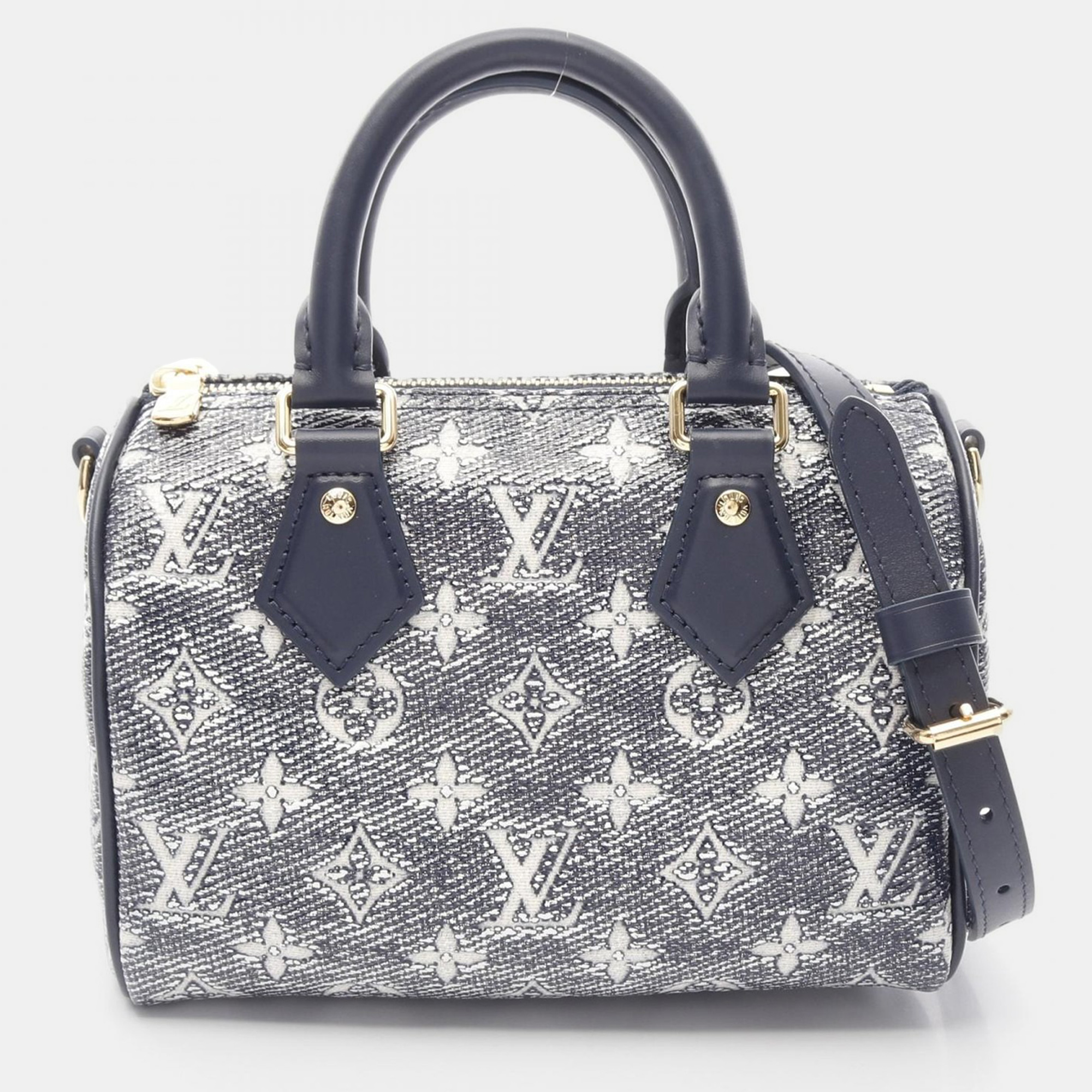 

Louis Vuitton Speedy Bandoulière 20 Monogram Jacquard Navy Blue Shoulder Handbag