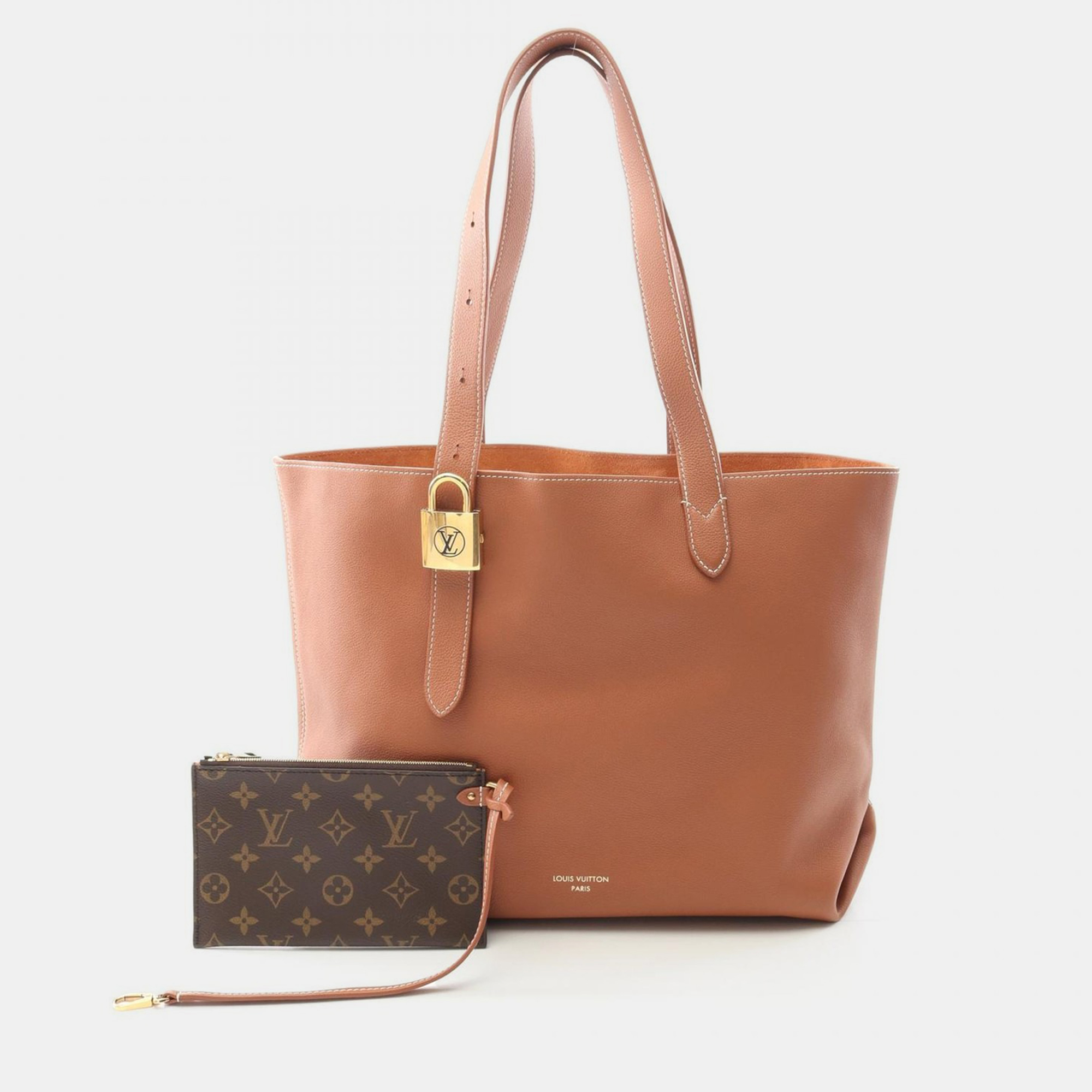 

Louis Vuitton Low Key Cabas MM Cognac Brown Leather Shoulder Bag