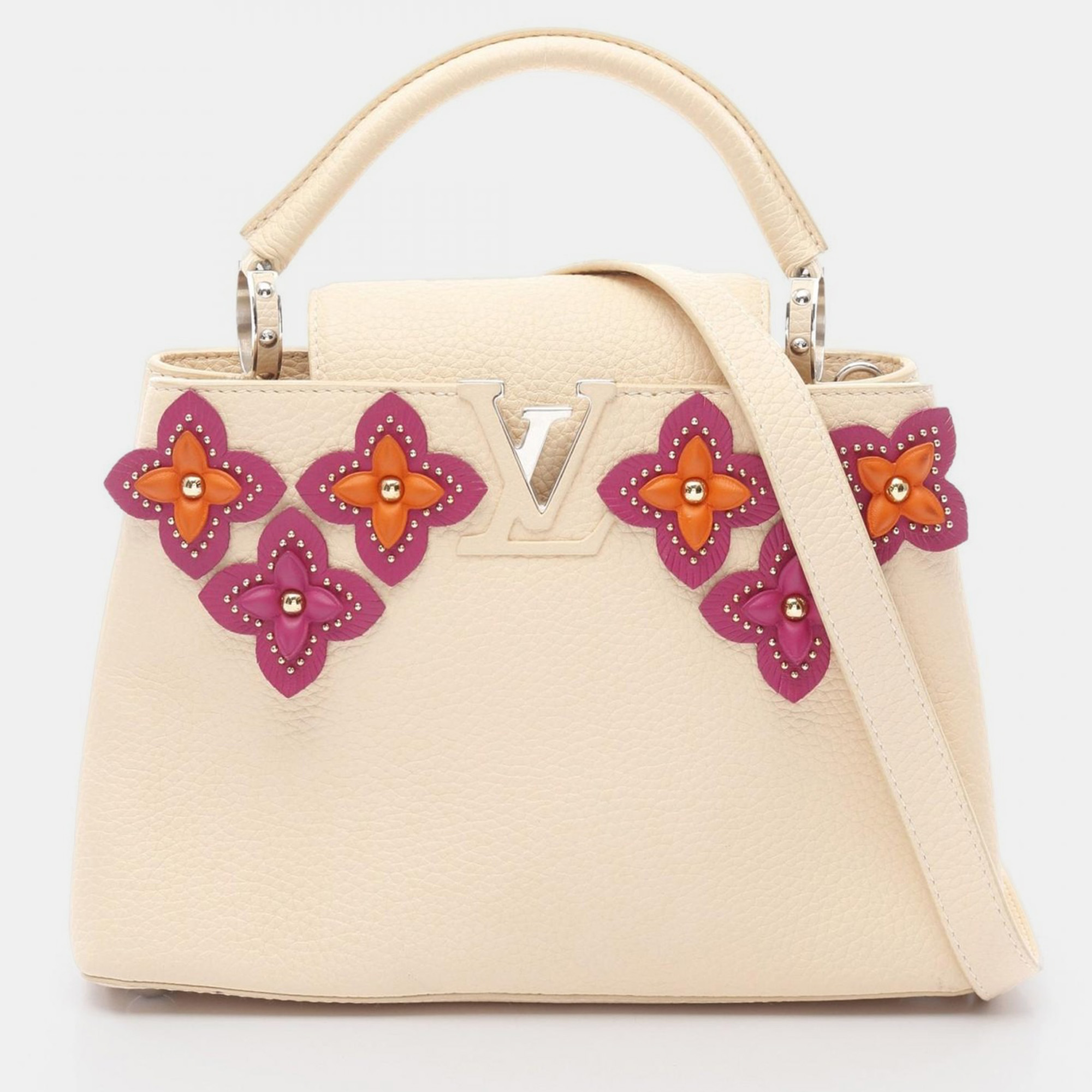 

Louis Vuitton Capucines BB Beige Clémence Leather Shoulder Bag