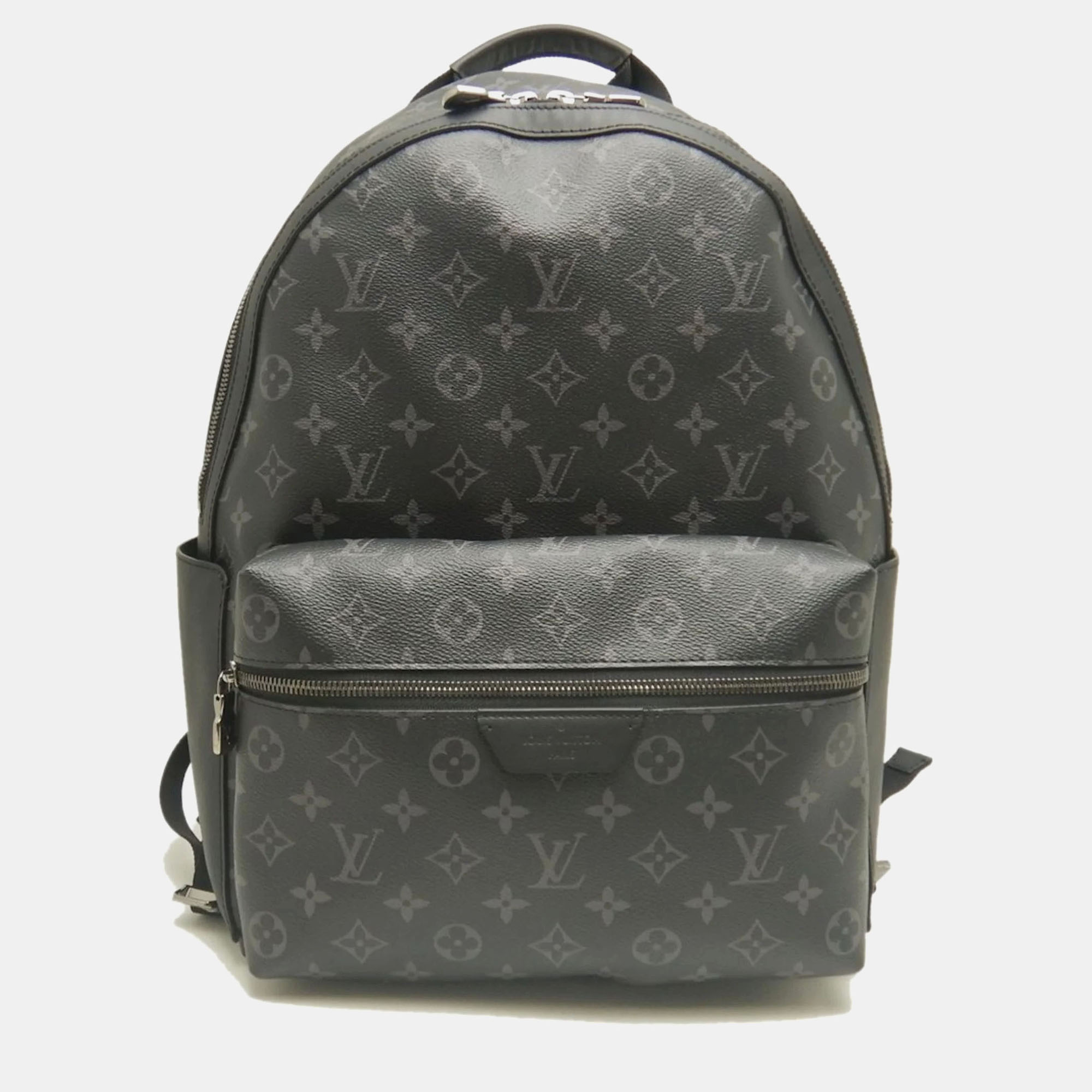 Pre-owned Louis Vuitton Noir Monogram Eclipse Discovery Backpack Pm In Black