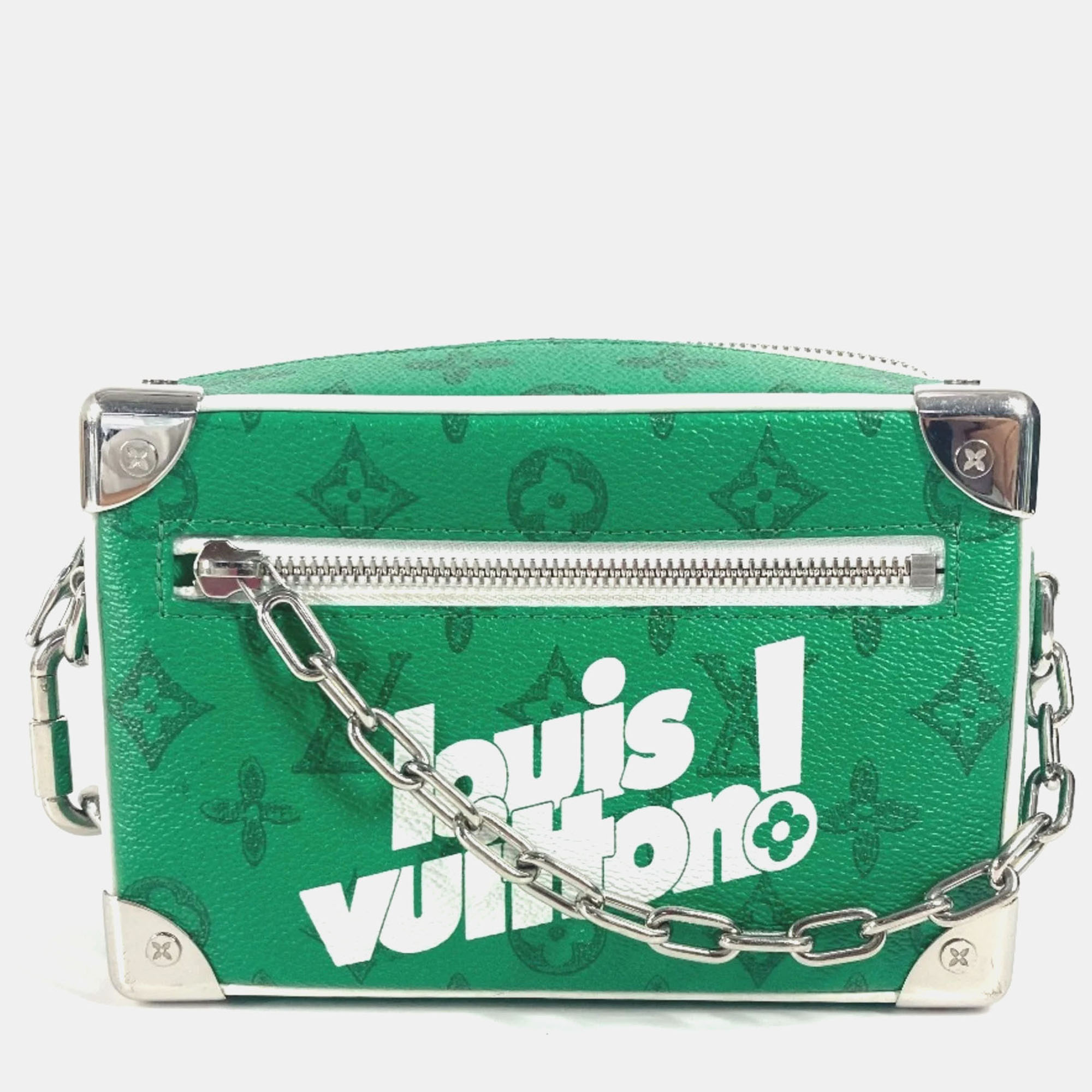 Pre-owned Louis Vuitton Monogram Everyday Lv Mini Soft Trunk Crossbody Pochette Chain Box Box Bag Shoulder Canvas Green