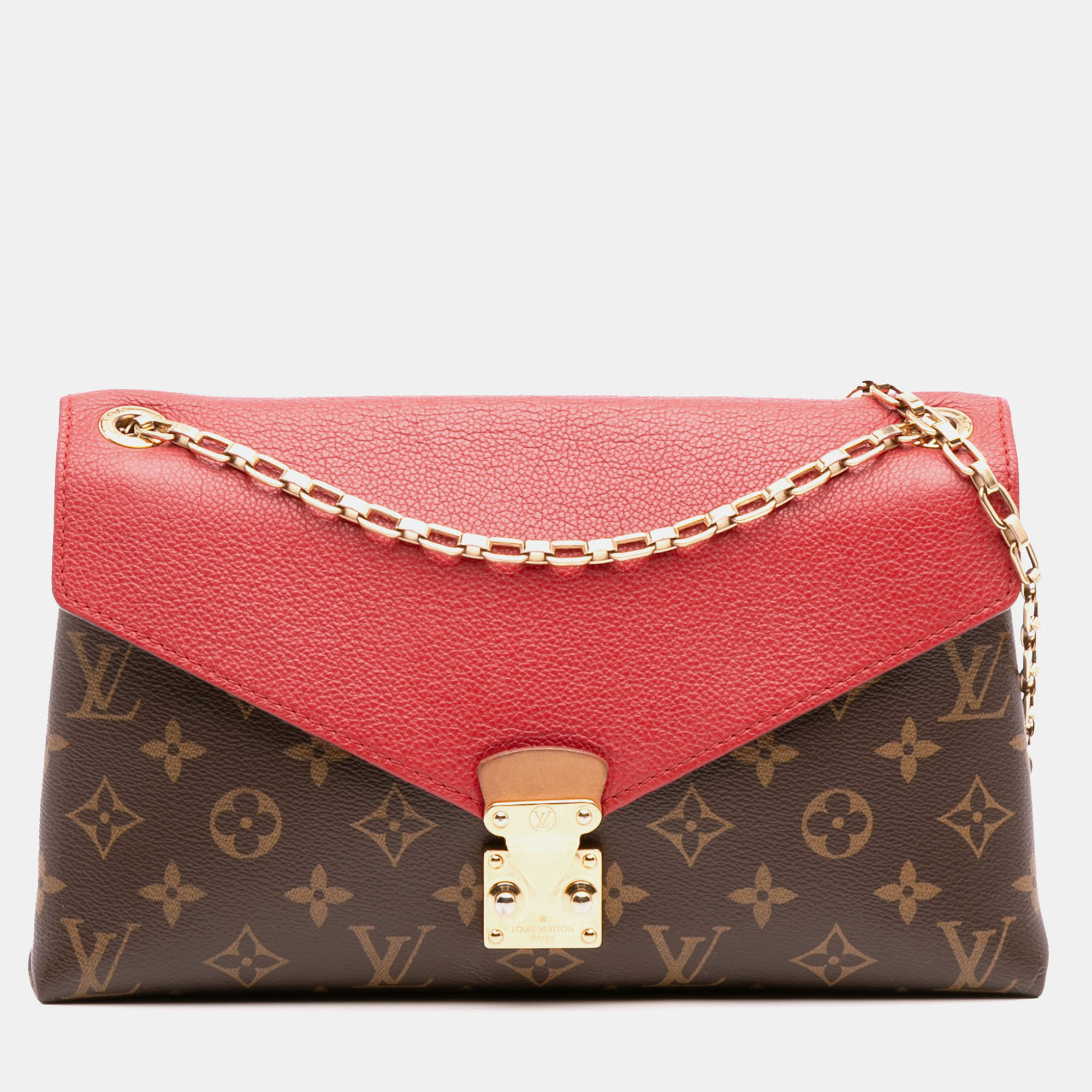 

Louis Vuitton Brown Red Monogram Pallas Chain
