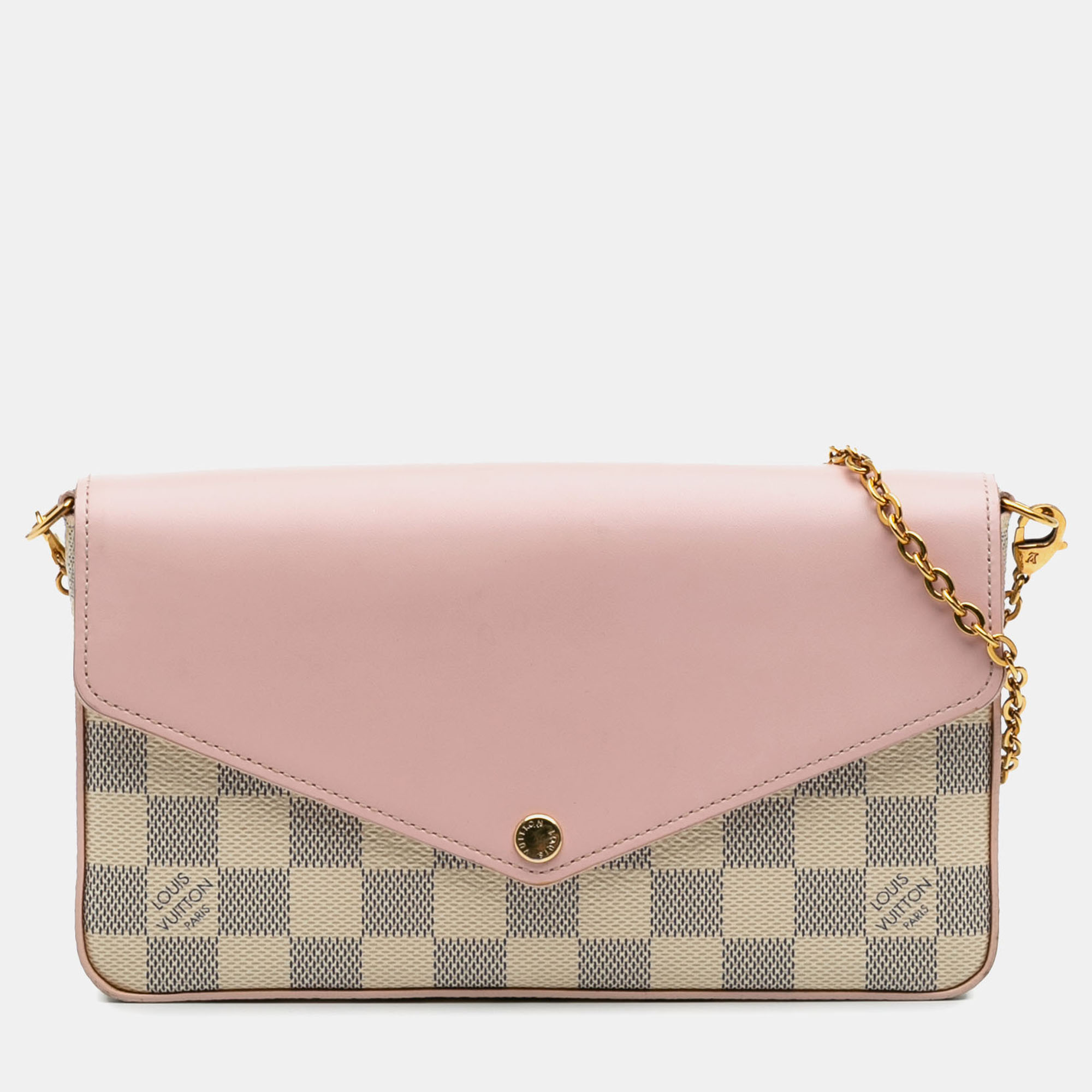

Louis Vuitton White Damier Azur Calfskin Pochette Felicie