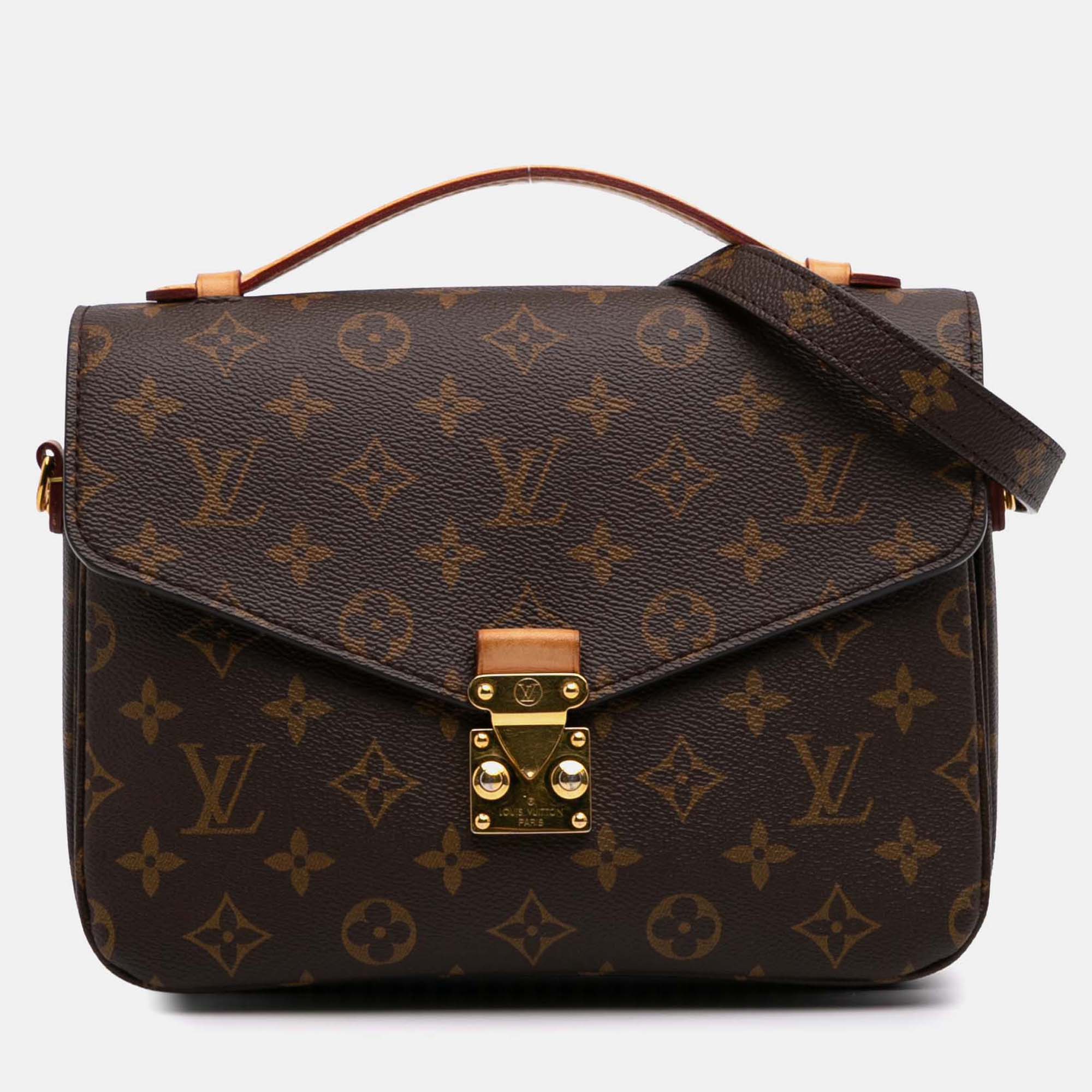 Pre-owned Louis Vuitton Brown Monogram Pochette Metis