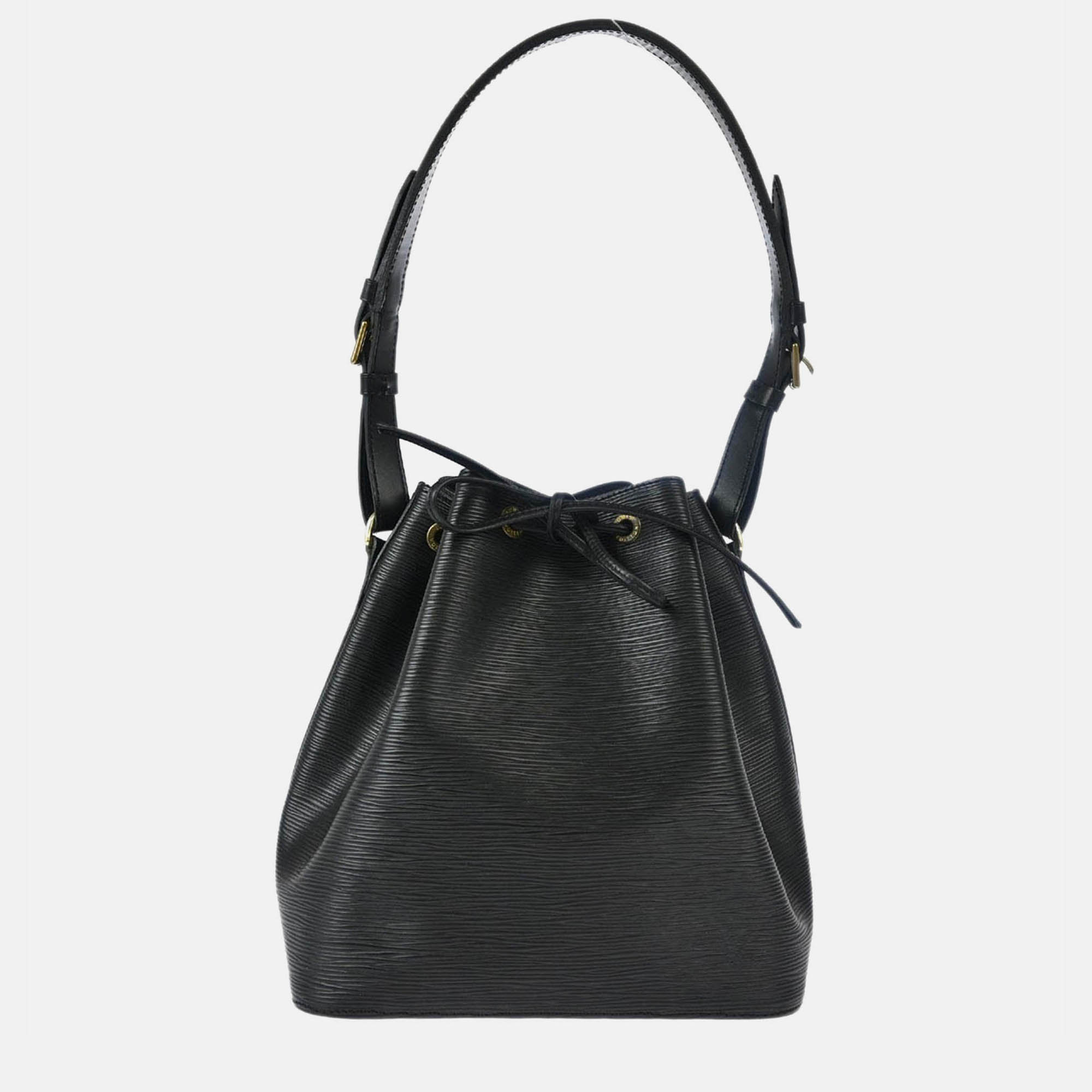 

Louis Vuitton Black Epi Petite Noe Bucket Shoulder Bag