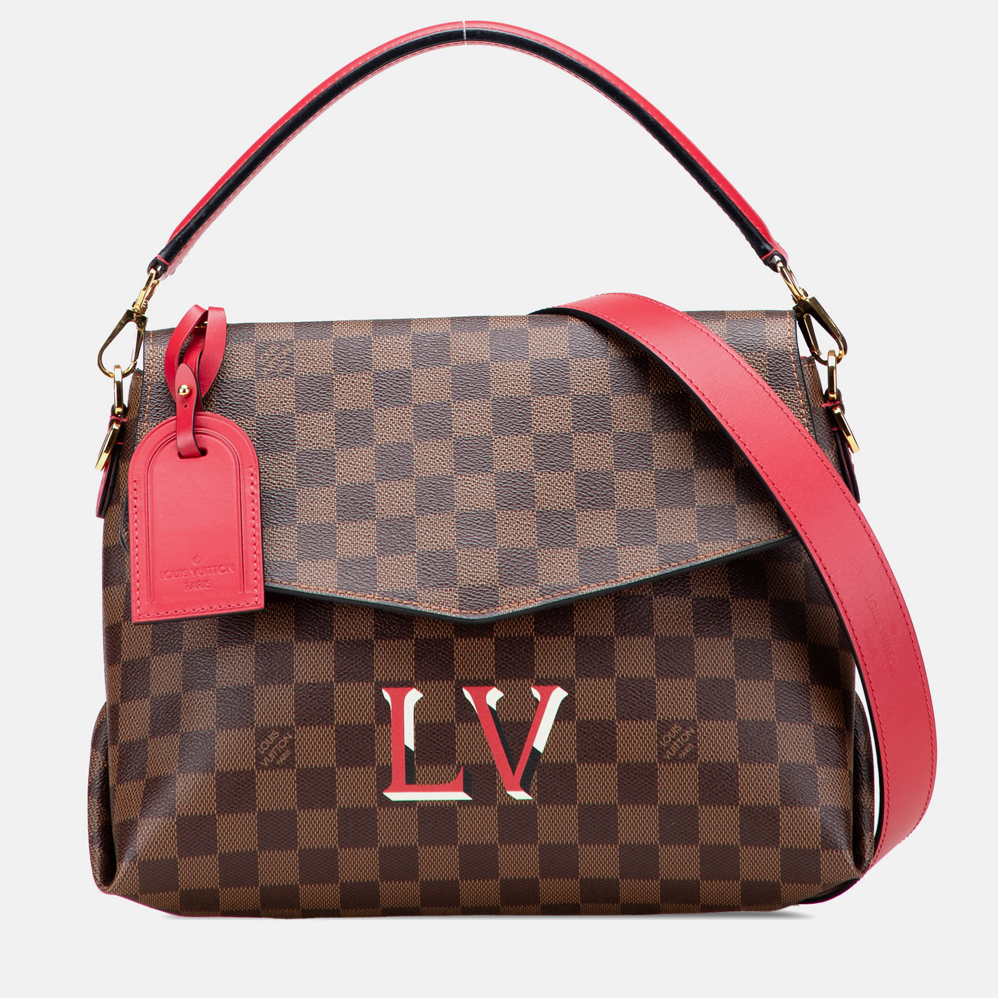 

Louis Vuitton Brown/Red Damier Ebene Beaubourg MM Bag
