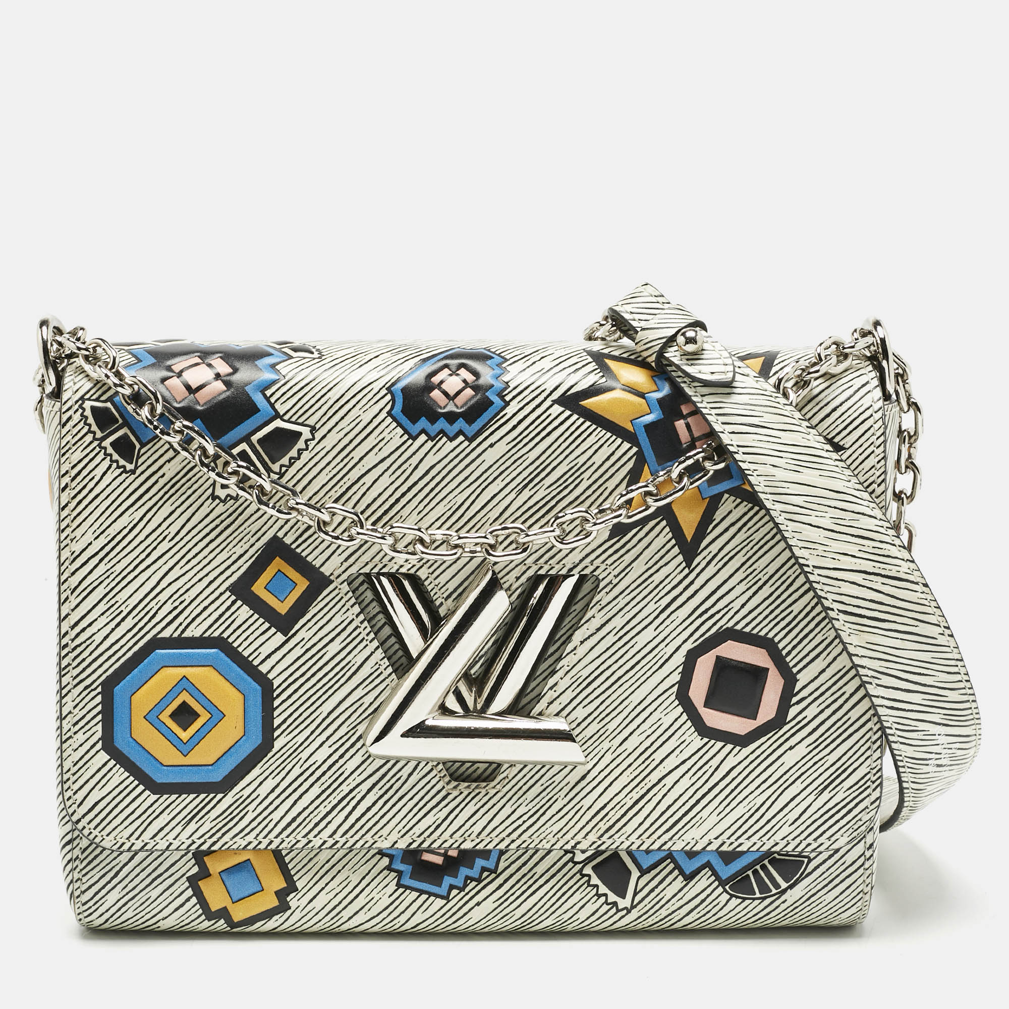 

Louis Vuitton White/Black Epi Leather Azteque Twist MM Bag
