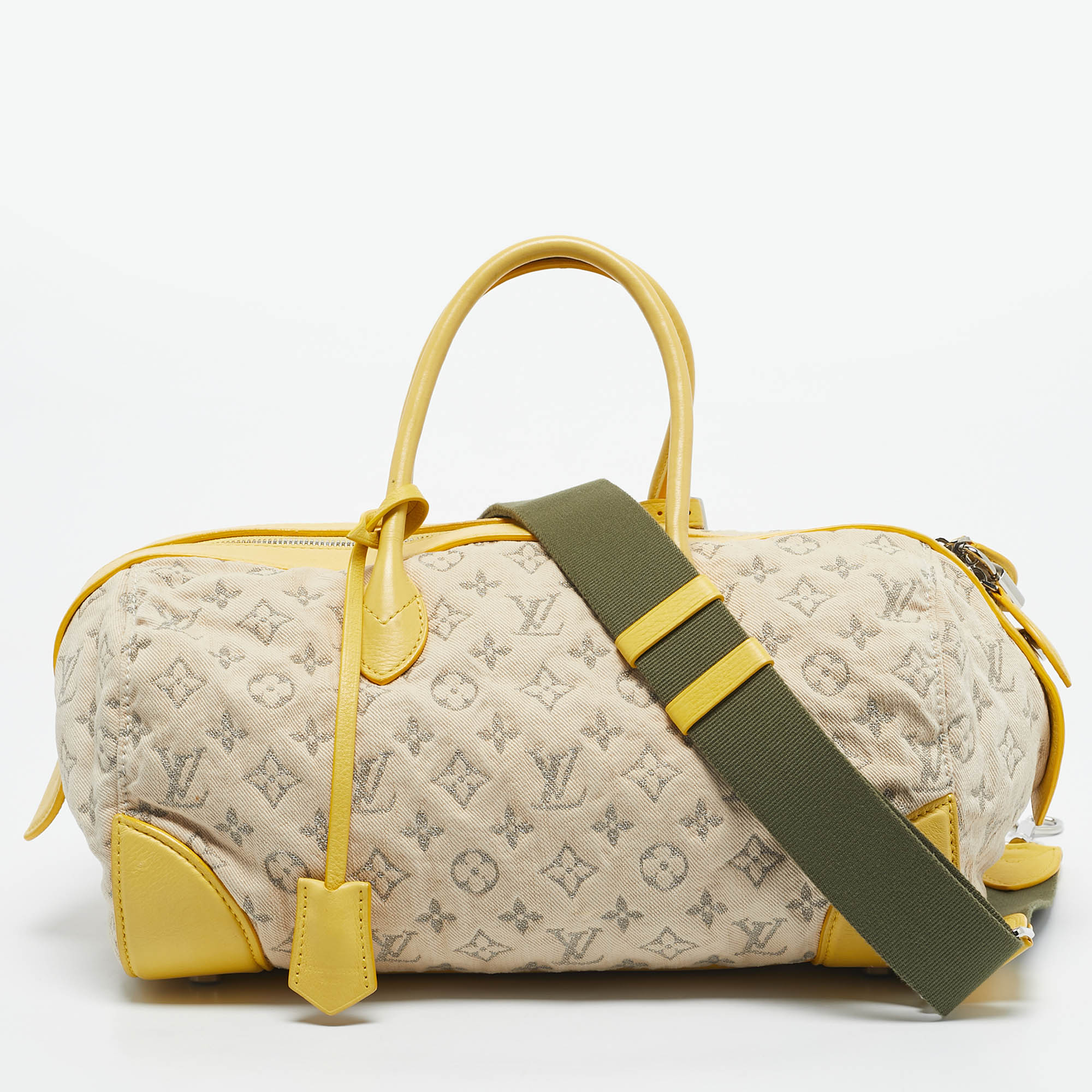 

Louis Vuitton Jaune Denim Monogram Limited Edition Speedy Round Bag, Yellow