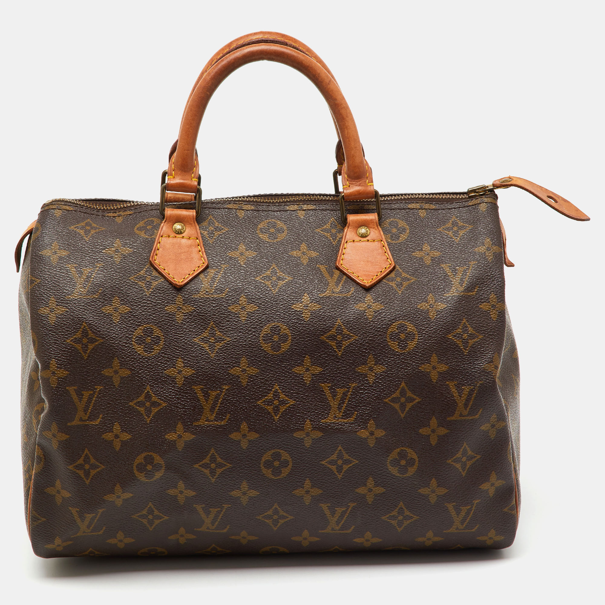 Pre-owned Louis Vuitton Monogram Canvas Speedy 30 Bag In Brown