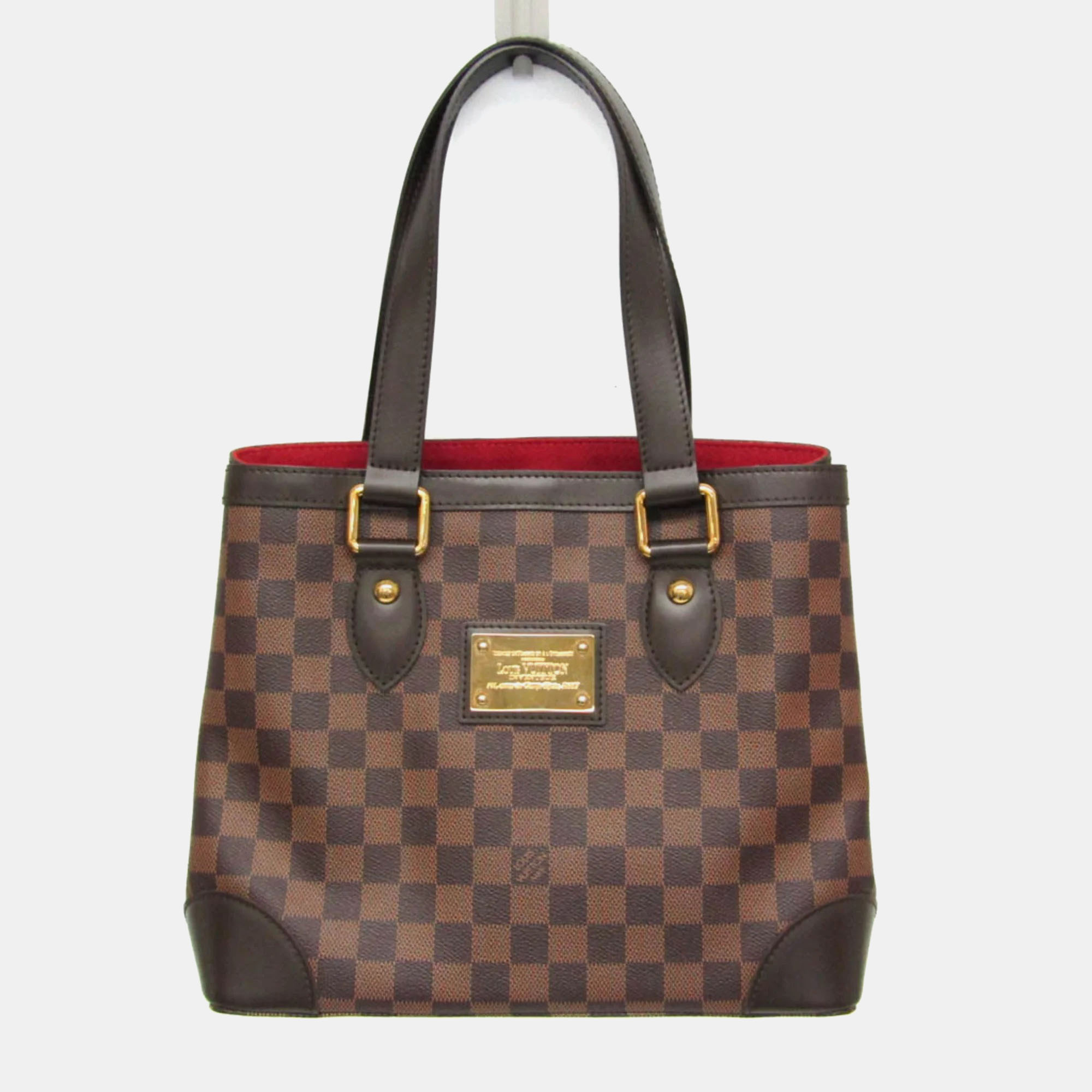 

Louis Vuitton Damier Hampstead PM Handbag Ebene, Brown