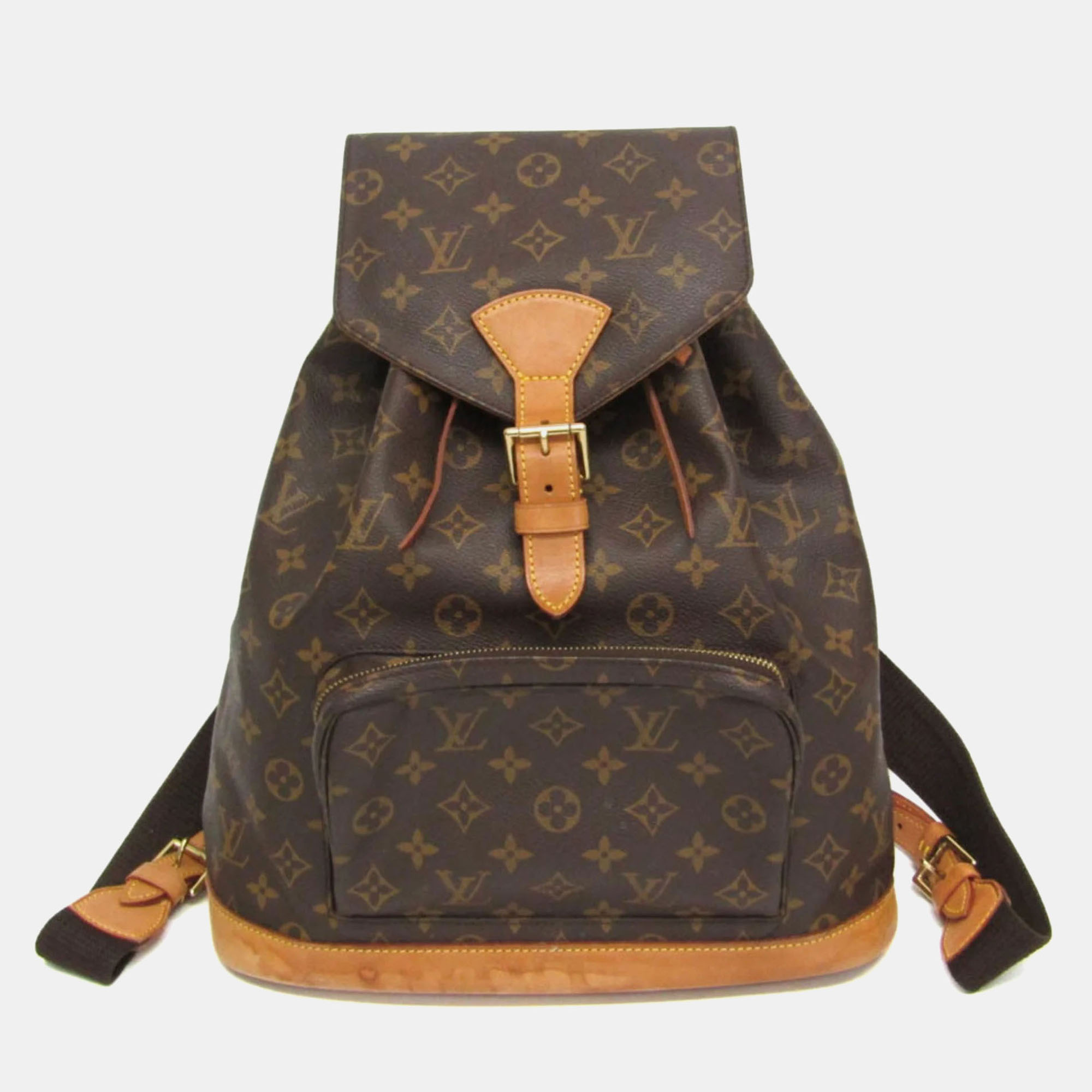 Pre-owned Louis Vuitton Monogram Montsouris Gm Backpack Monogram In Brown