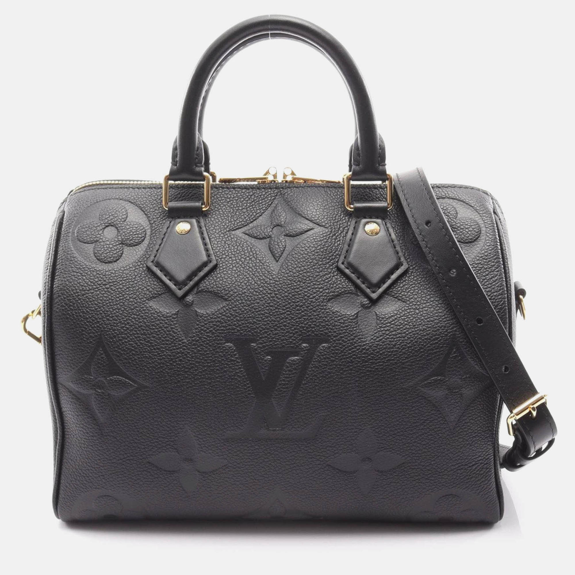 

Louis Vuitton Speedy Bandoulire 25 Giant Noir Monogram Empreinte Leather Handbag, Black