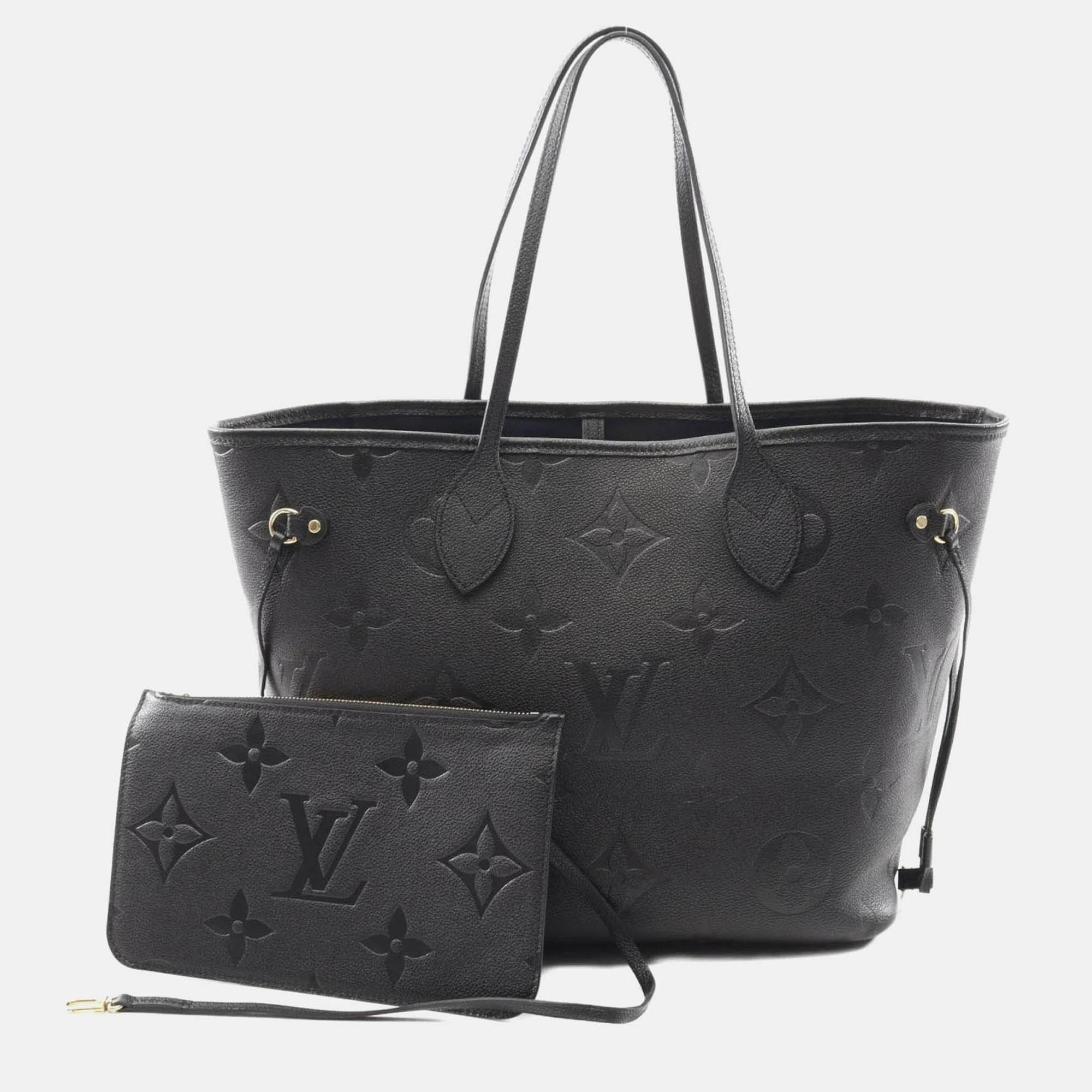 

Louis Vuitton Neverfull MM Black Monogram Empreinte Leather Tote