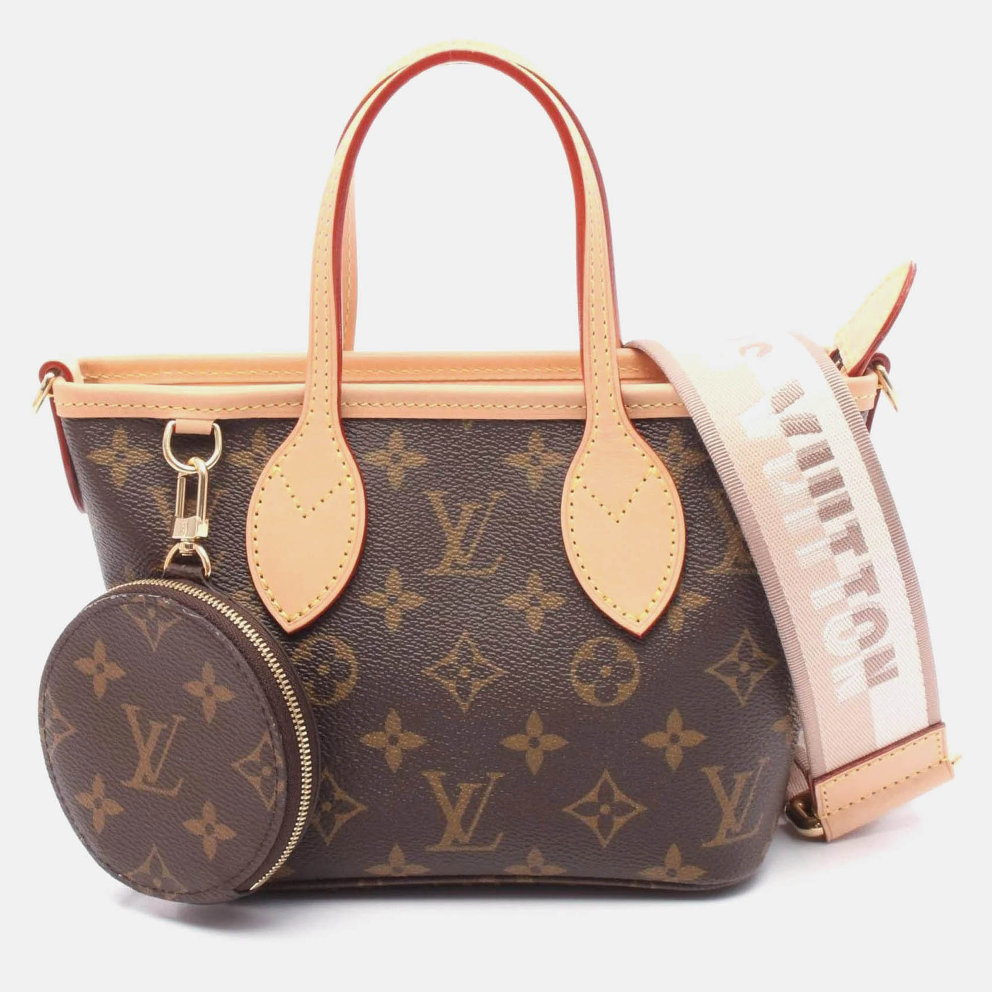 

Louis Vuitton Neverfull BB Monogram Brown Coated Canvas Leather Handbag