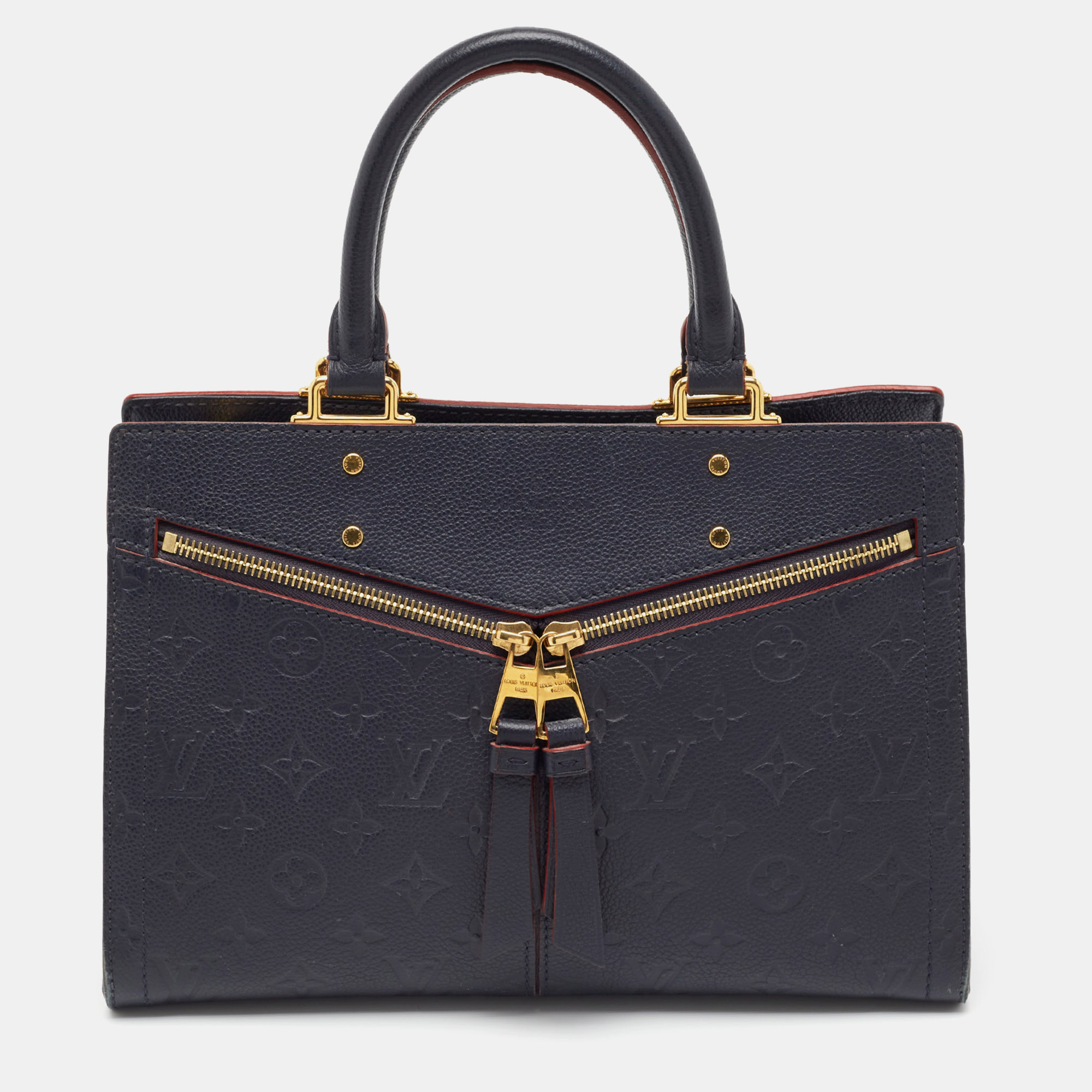 

Louis Vuitton Marine Rouge Monogram Empreinte Leather Sully PM Bag, Navy blue