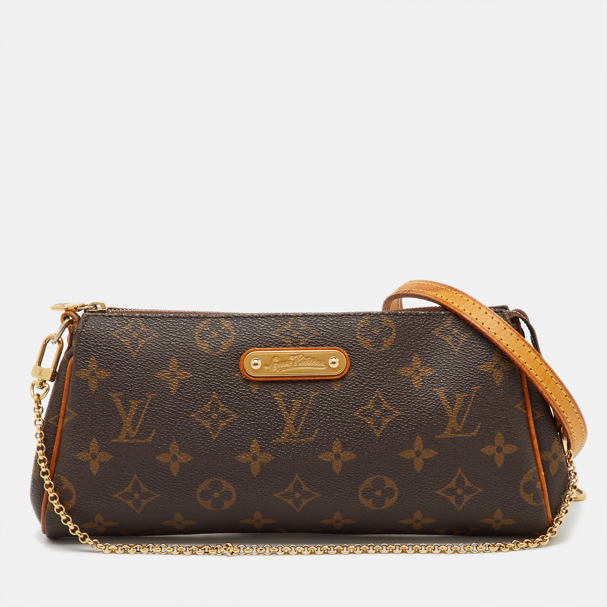 Pre-owned Louis Vuitton Monogram Canvas Eva Pochette In Brown