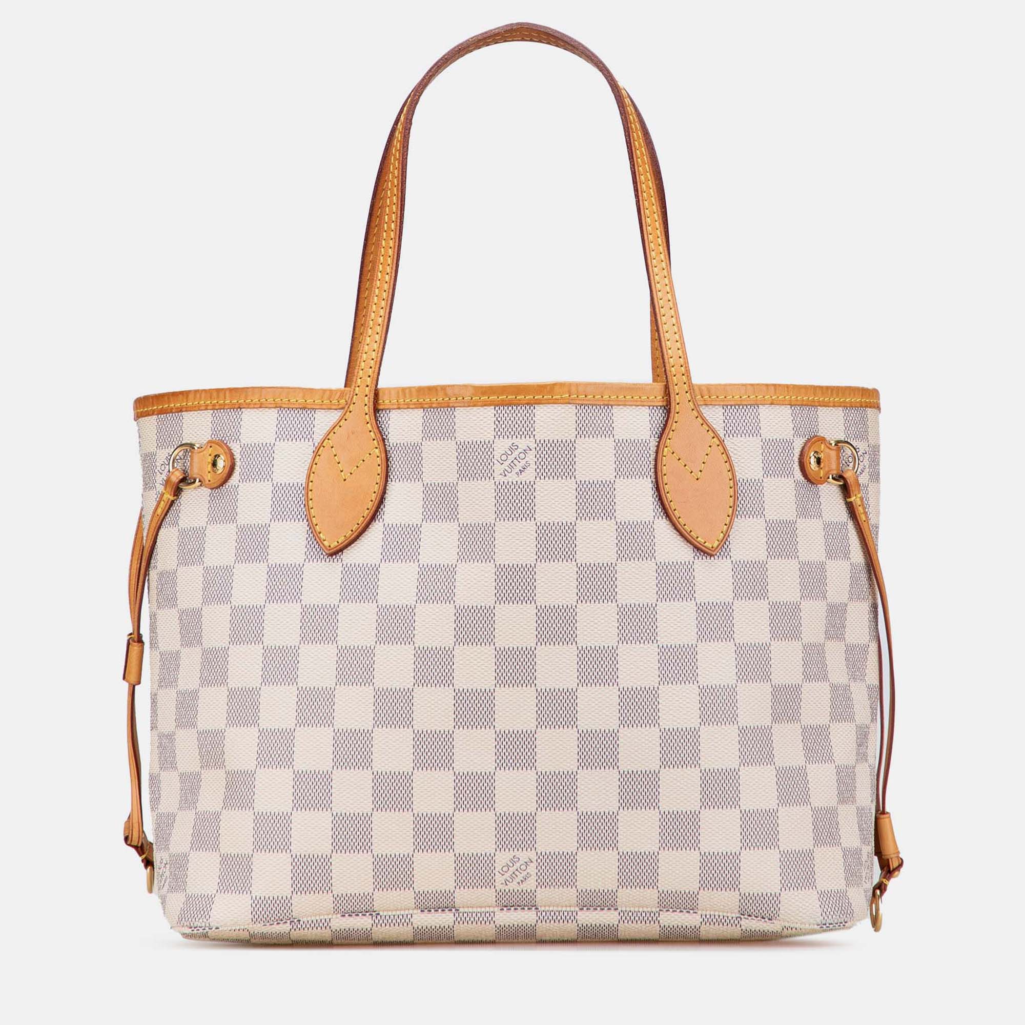 

Louis Vuitton White Damier Azur Neverfull PM Bag