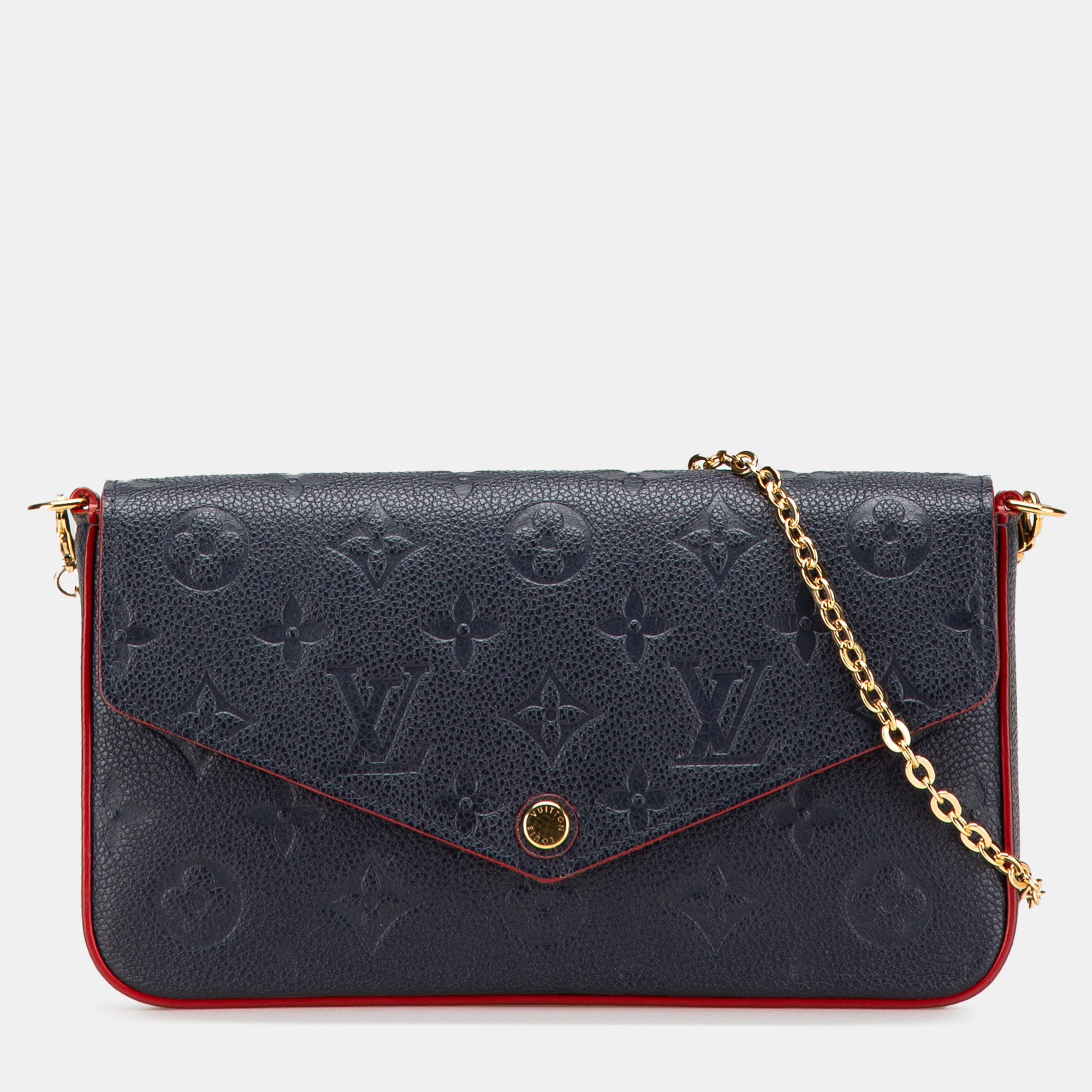 

Louis Vuitton Navy Blue Monogram Empreinte Pochette Felicie