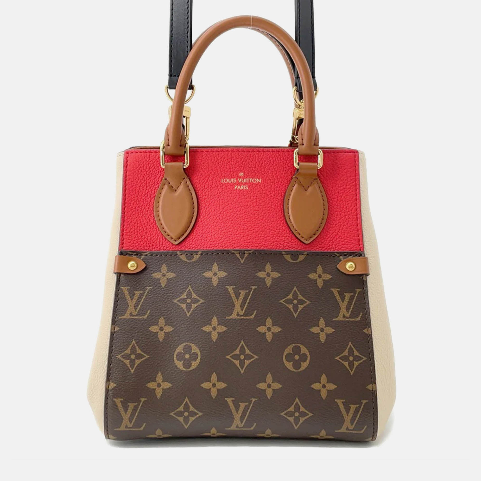 

Louis Vuitton Fold Tote Cerise/Cream/Brown Monogram Calf Leather Size Pm, Multicolor