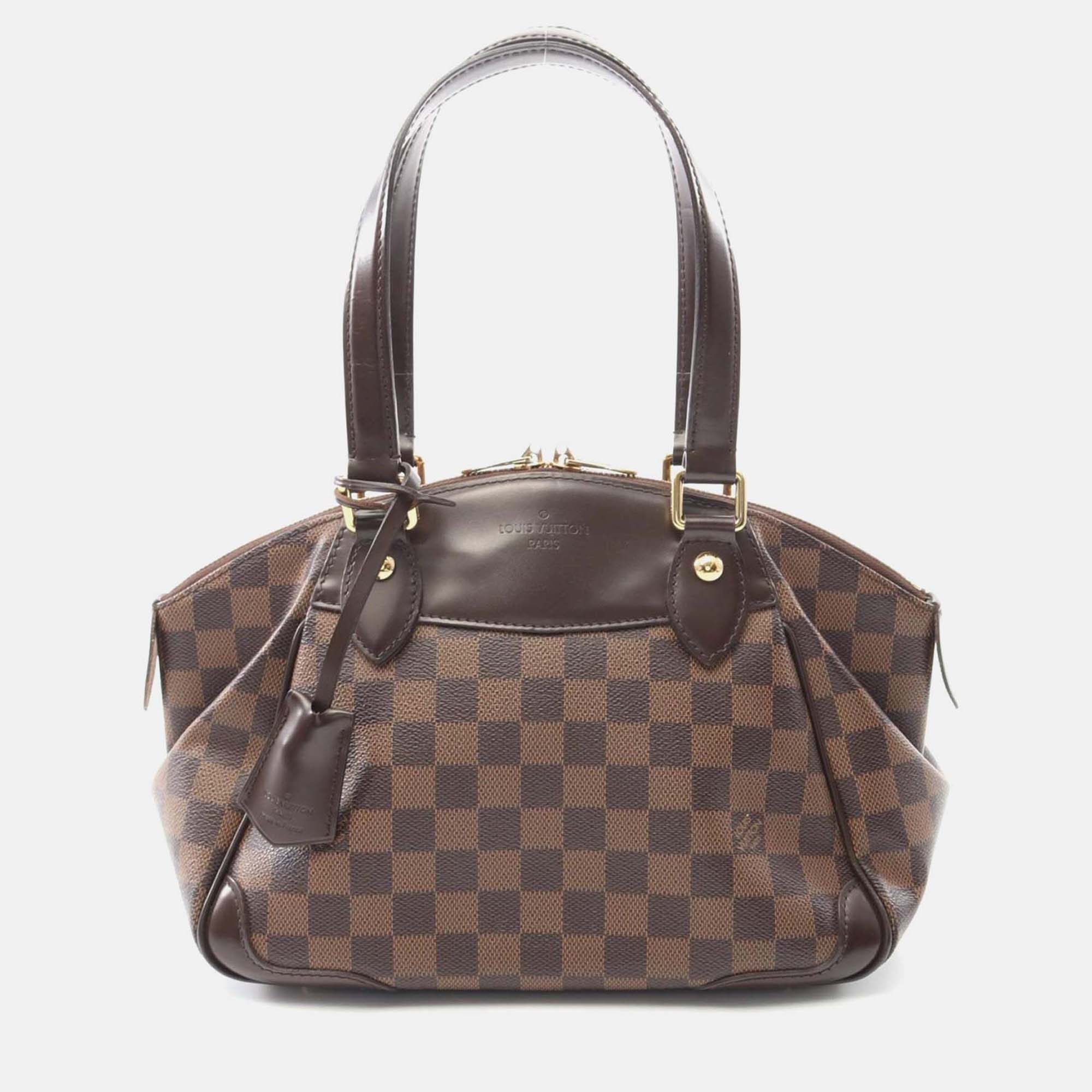 

Louis Vuitton Verona Pm Shoulder Bag N41117 Damier Canvas Leather Ebene Used Lv, Brown