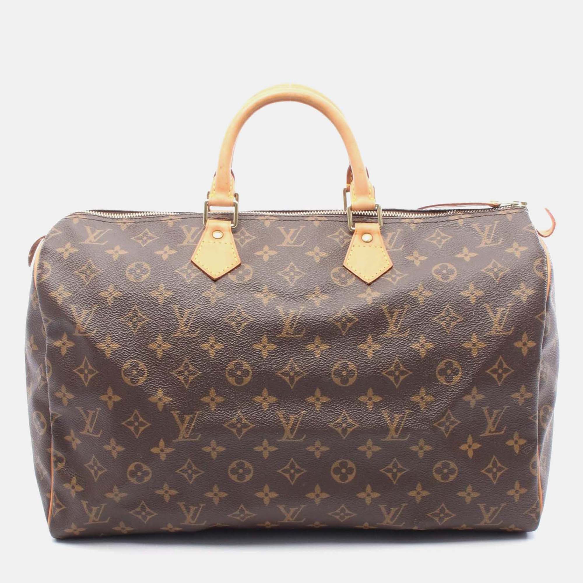 

Louis Vuitton Speedy 40 Handbag M41522 Monogram Canvas Leather Brown Used Women