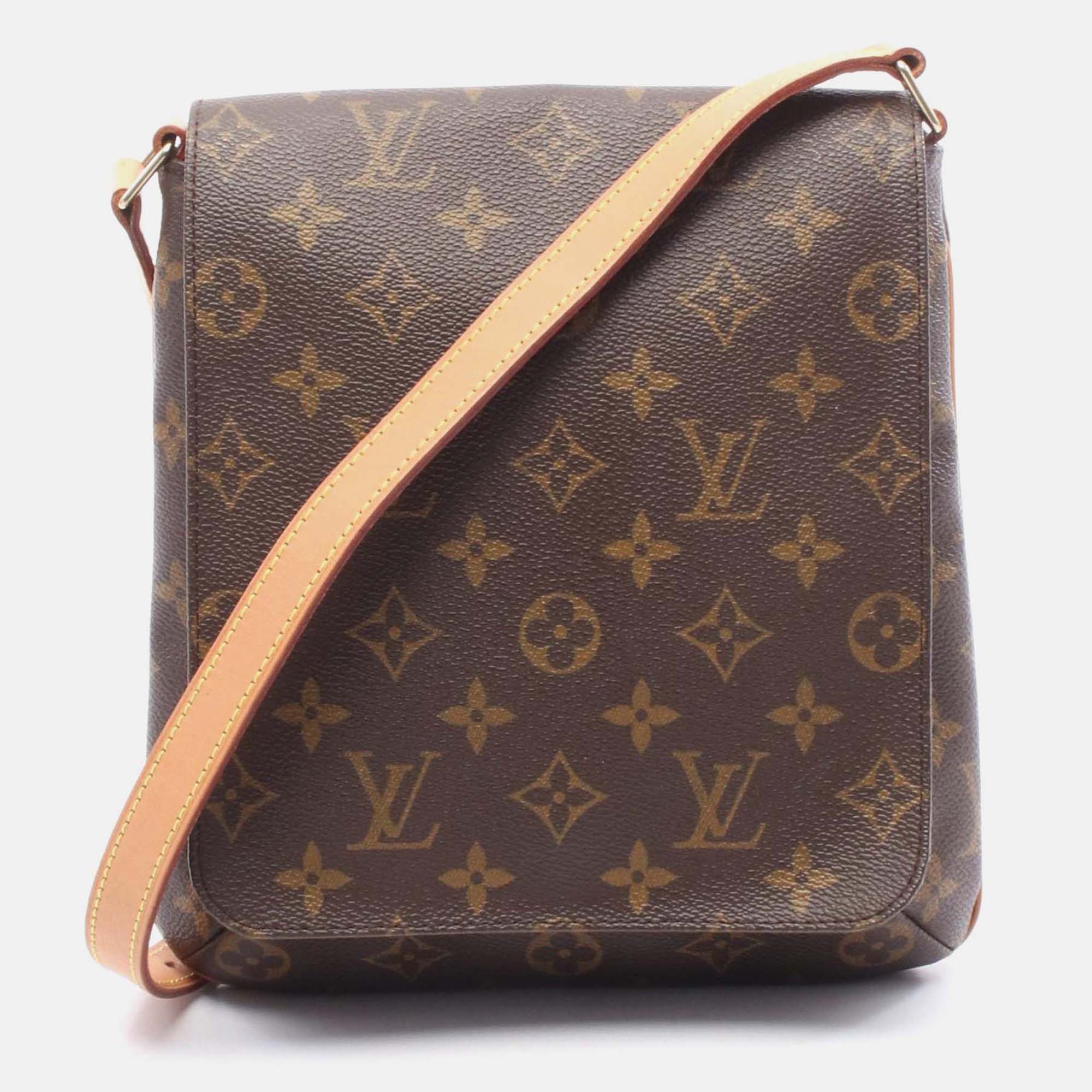 Pre-owned Louis Vuitton Musette Salsa Short Strap Shoulder Bag M51258 Monogram Canvas In Brown