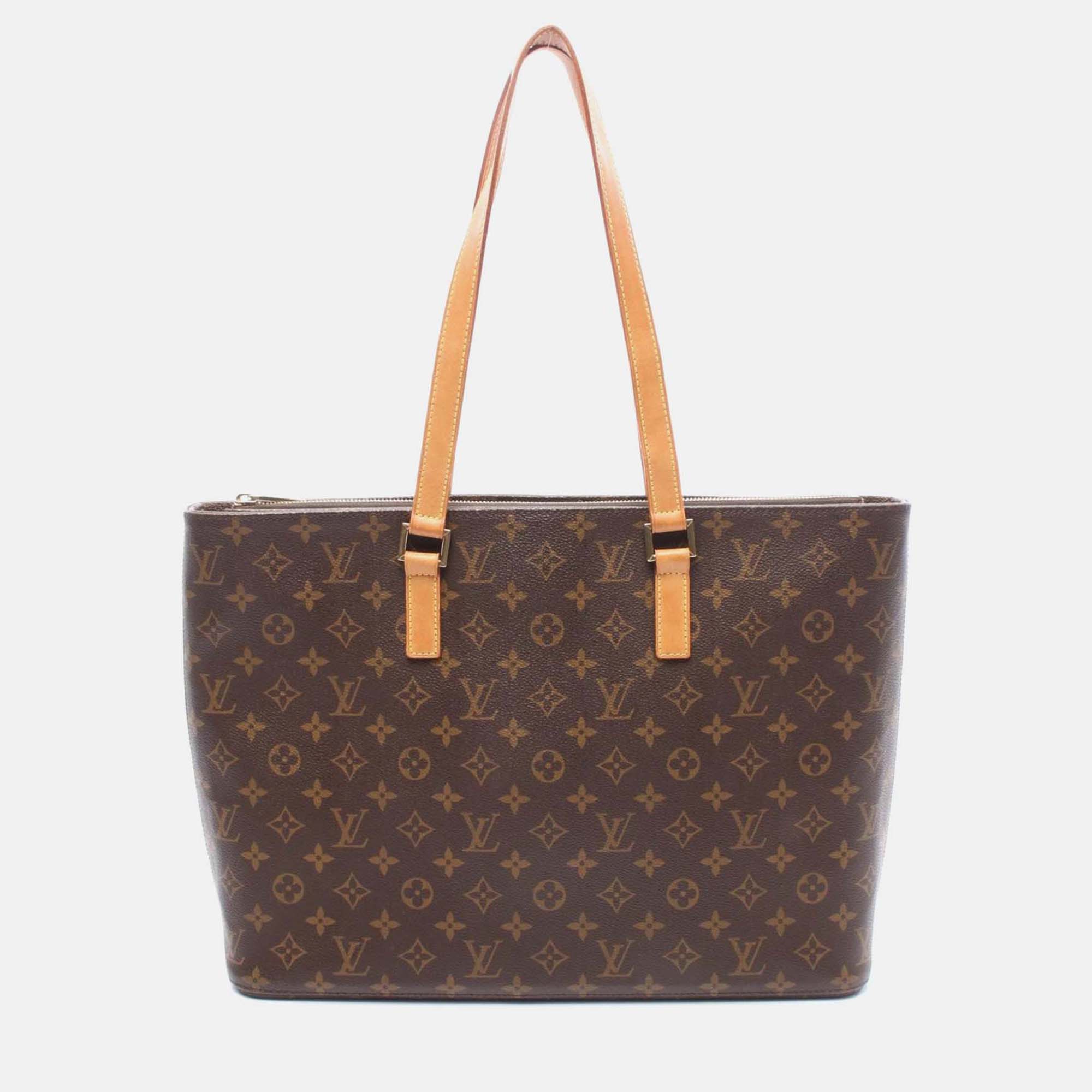 

Louis Vuitton Luco Shoulder Tote Bag M51155 Monogram Canvas Leather Used Women, Brown