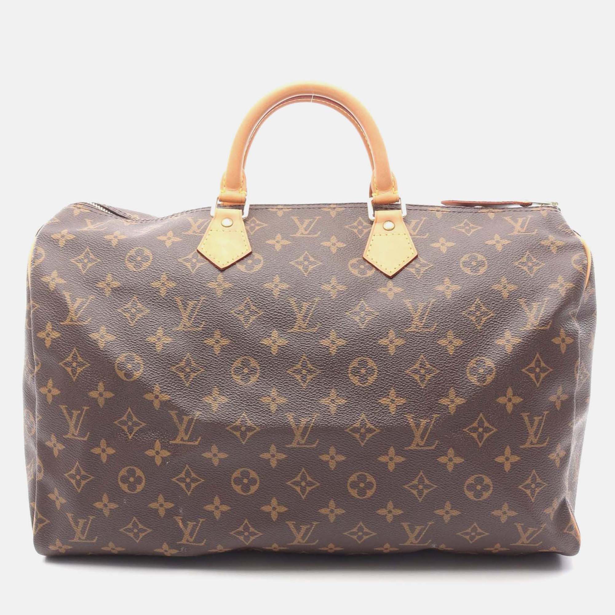 

Louis Vuitton Speedy 40 Handbag M41522 Monogram Canvas Leather Used Women Lv, Brown
